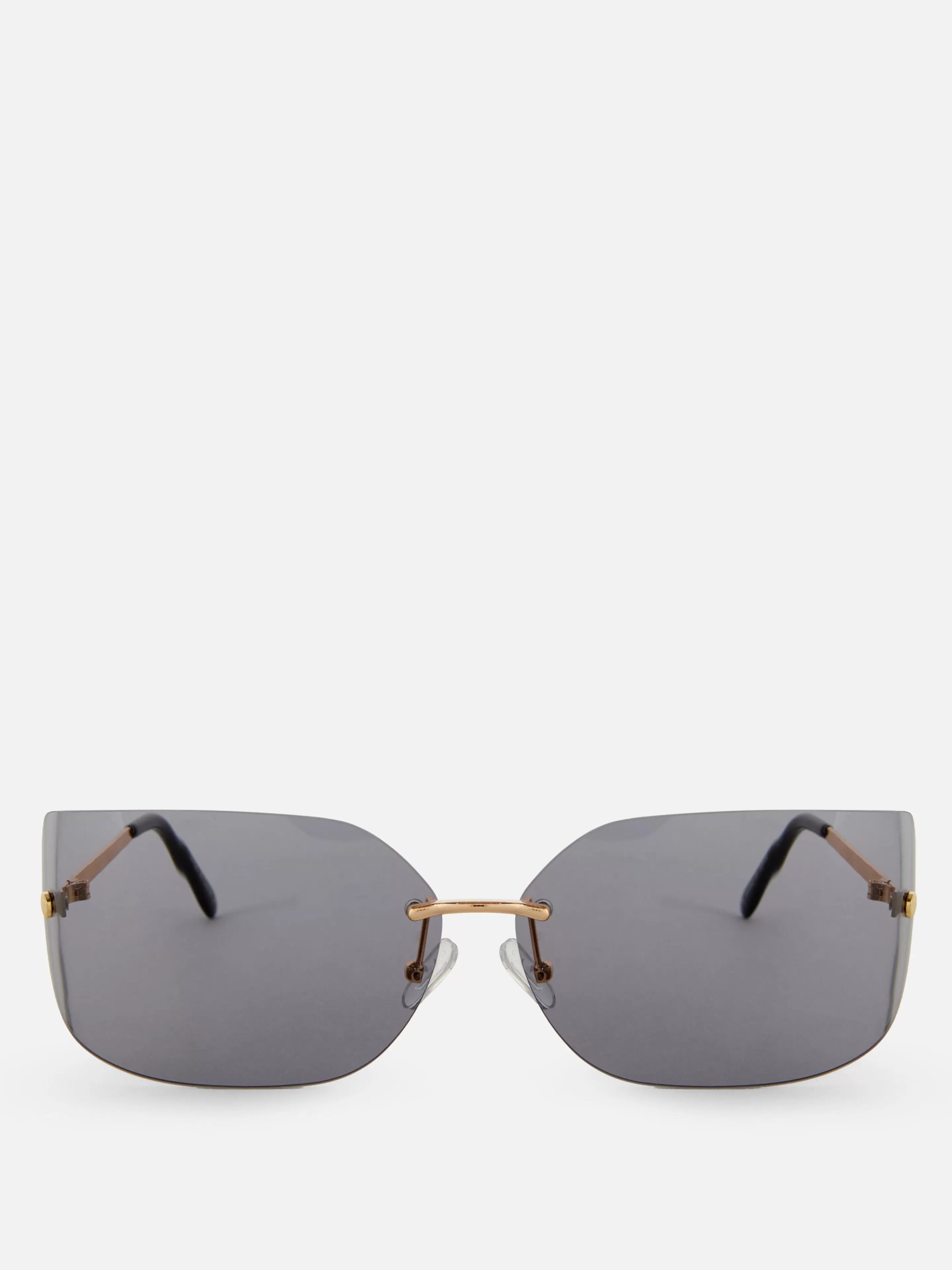 Occhiali da Sole Primark Curvi Senza Montatura - Design Elegante ispirato a Rita Ora, Nero Moda
