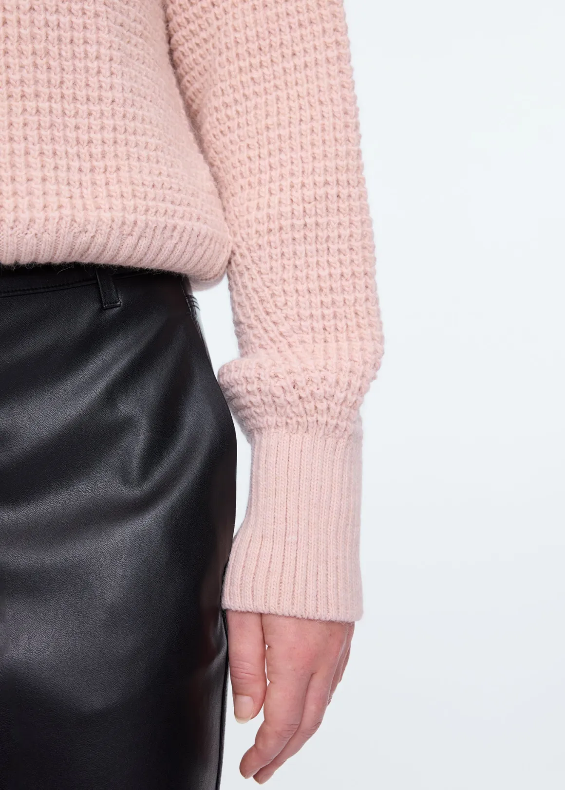 Vanilia - Maglione Traforato in Maglia Morbida, Tonalità Polverosa di Rosa - Abbigliamento Autunno/Inverno con Dettaglio Scollatura