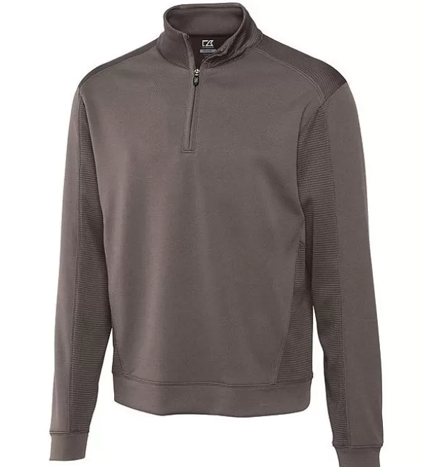 Felpa Drytec di Cutter & Buck con Zip a Mezza Cerniera - Abbigliamento Tecnico per Sport e Casual, Cappuccio Regolabile in Tessuto Traspirante, Ideale per Allenamento e Tempo Libero