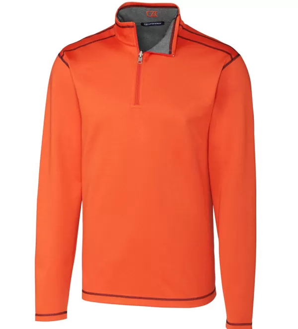 Cutter & Buck Maglione Reversibile Classico con Zip Parziale - Lavorazione Rinforzata per Tutto l'Anno
