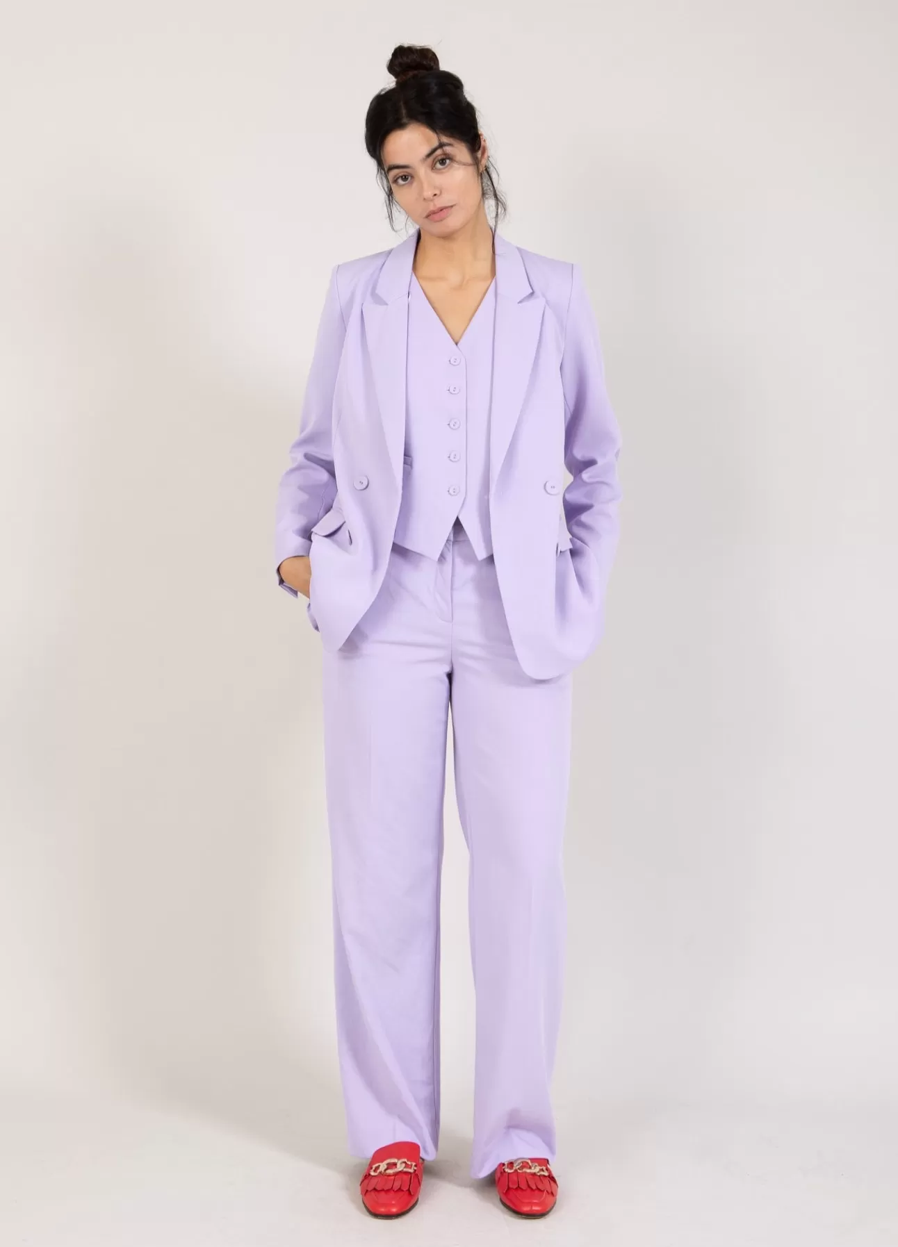 Giacca Doppiopetto Donna Elegante Coster di Copenhagen - Tessuto Premiato, Doppia Fila di Bottoni, Linea Classica per Autunno-Inverno 2023