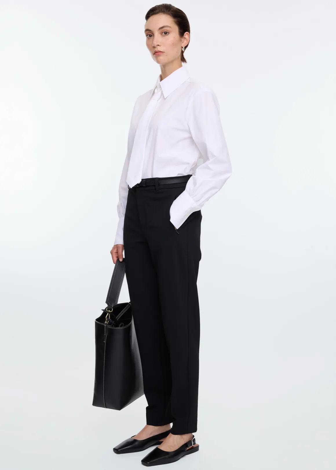 Pantaloni eleganti in twill sagomati con finiture premium - Nero assoluto | VANILIA Collezione Esclusiva