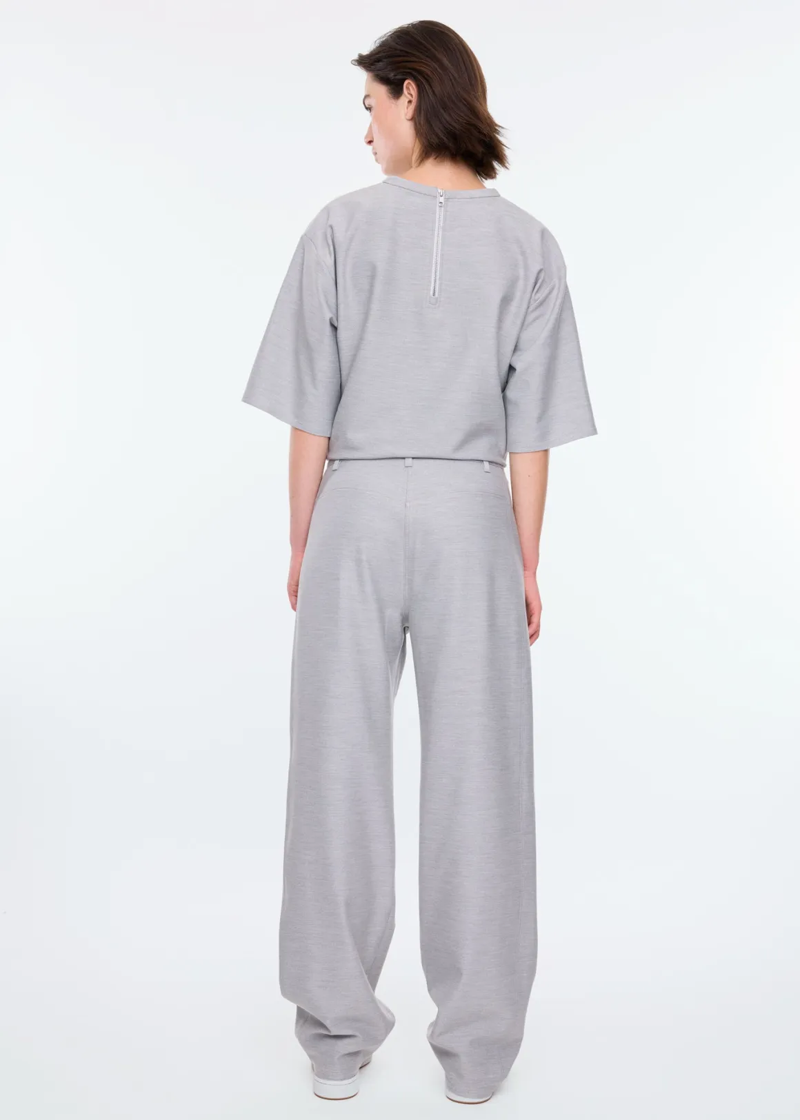 Pantaloni in Flanella VANILIA - Morbidi e Comodi, Colore Grigio Pietra Mélange