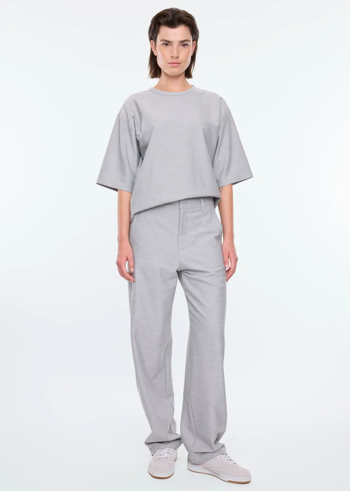 Pantaloni in Flanella VANILIA - Morbidi e Comodi, Colore Grigio Pietra Mélange