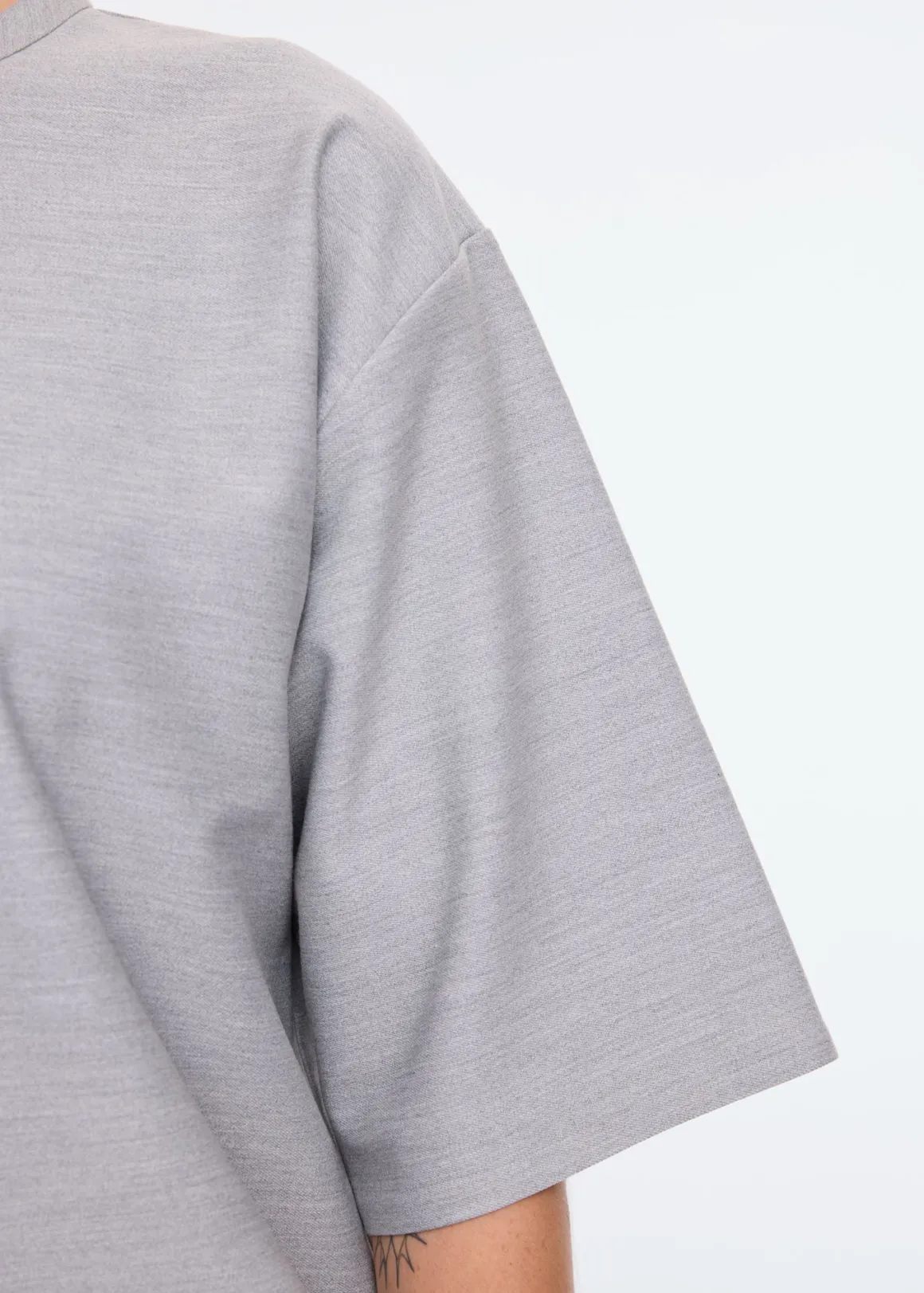 VANILIA Maglietta Manica Corta in Flanella Grigio Quarry Melange - Confortevole per Stile Casual con Offerta Limitata