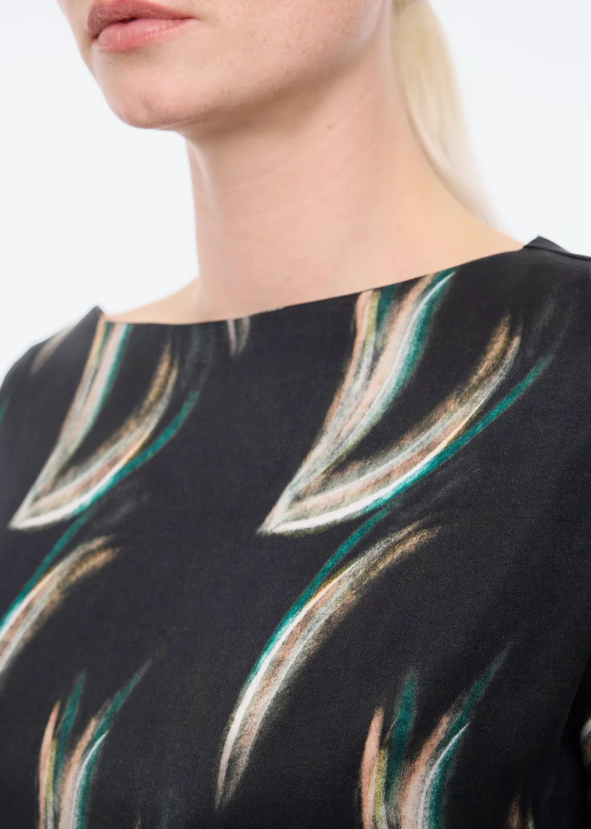 Top in rascia VANILIA con sfumature foresta - Collezione Jetset, tonalità Marshmallow. Offerta lampo!