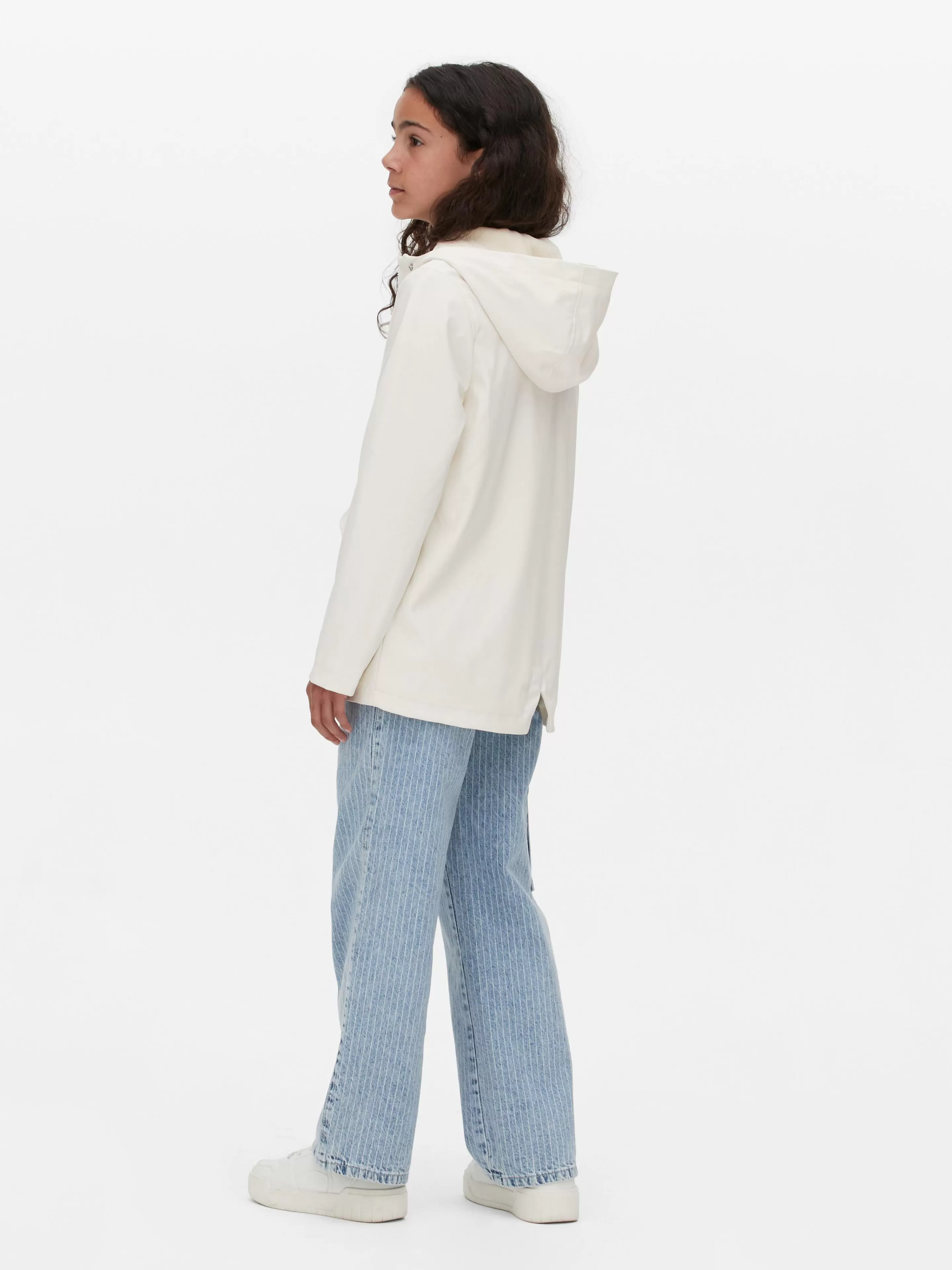 Primark Cappotto in Gabardina Avorio con Chiusura Invisibile - Giacca Elegante per Tutti i Giorni