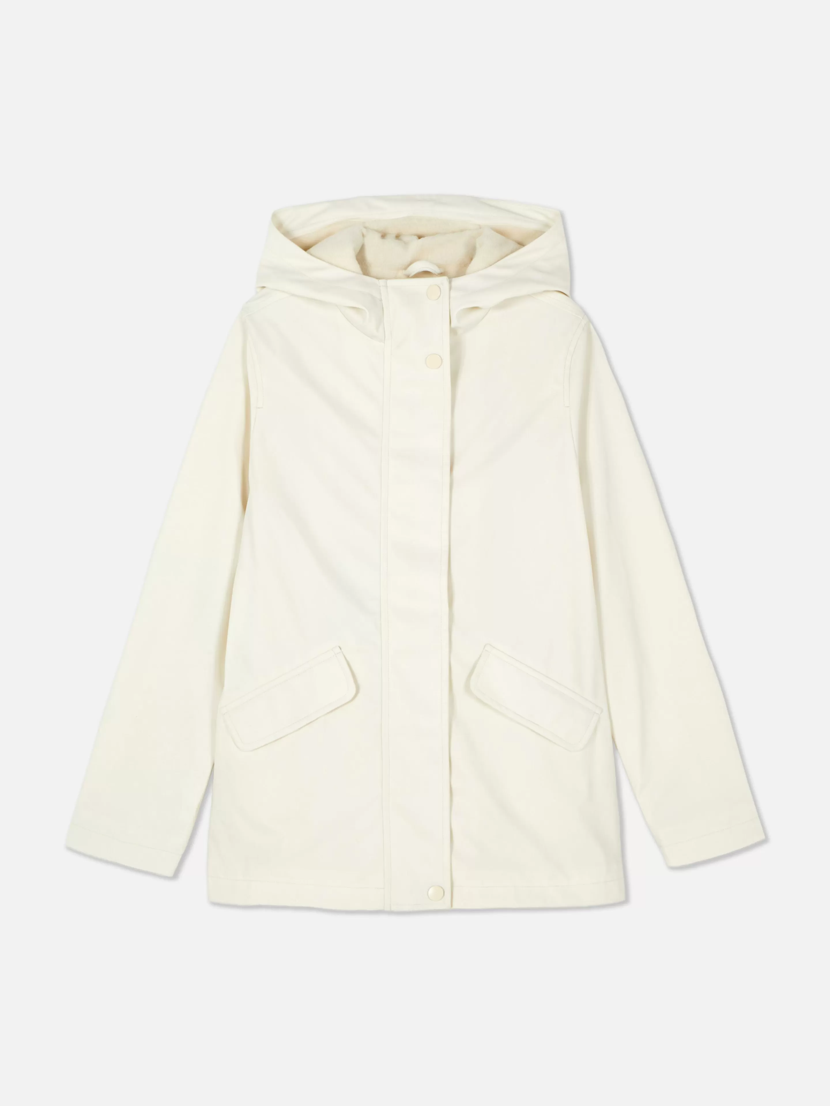 Primark Cappotto in Gabardina Avorio con Chiusura Invisibile - Giacca Elegante per Tutti i Giorni