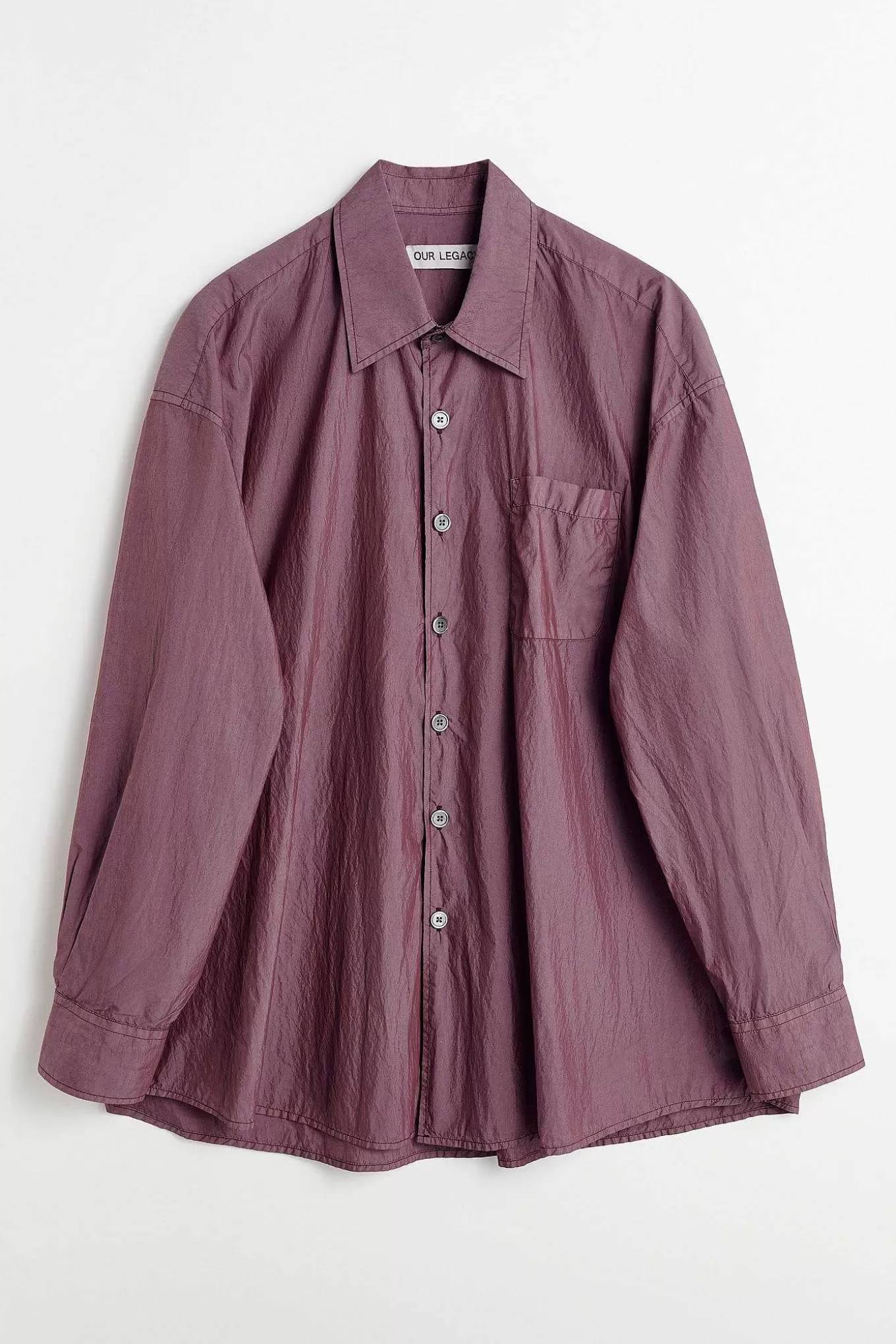 Our Legacy | Camicia Campagna Classica in Popeline, Tonalità Autunnali e Lampone - Eleganza Naturale e Conforto