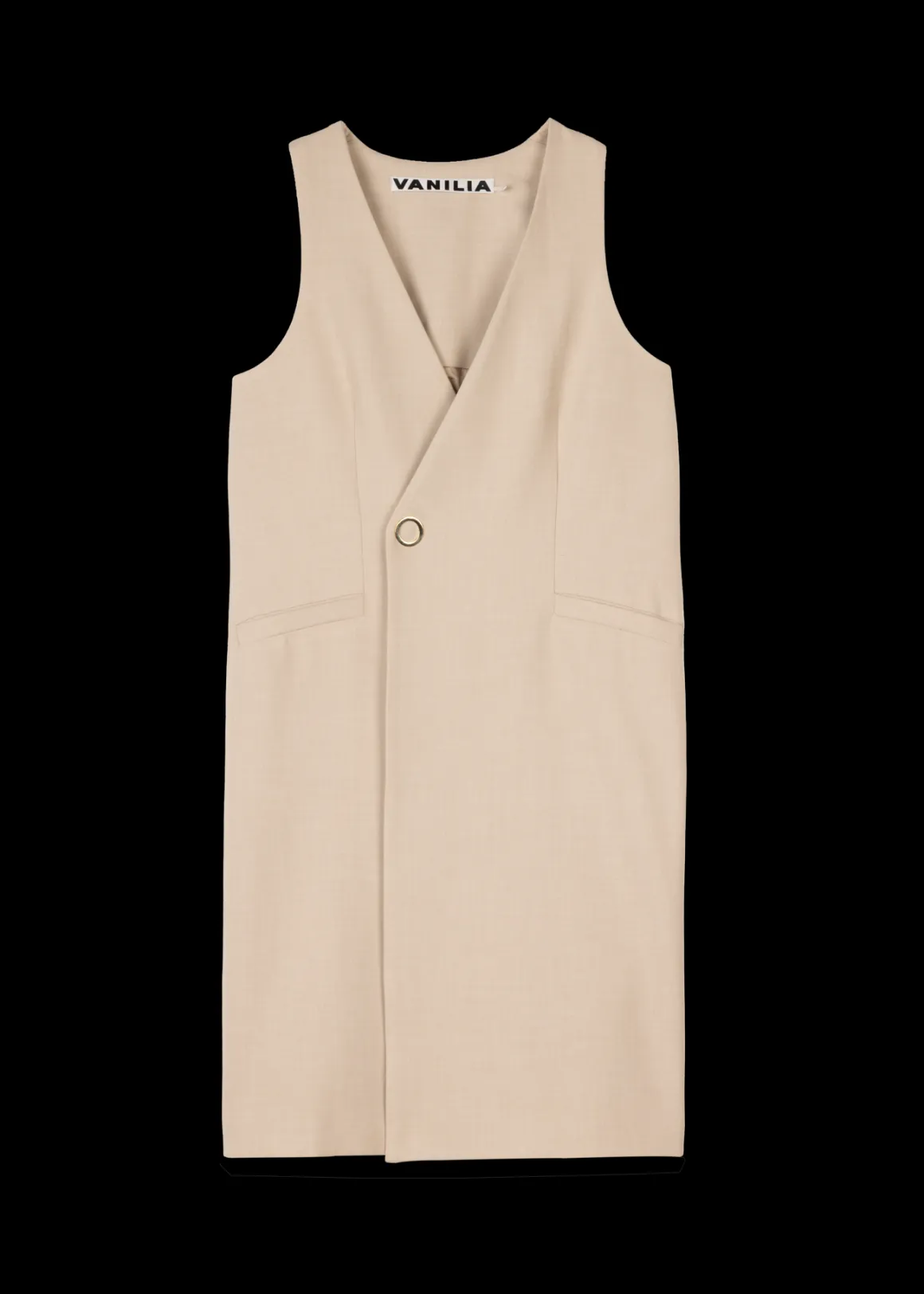 Vaniglia Gilè Oversized Morbido in Tonalità Avena - Promo Autunno Limitata