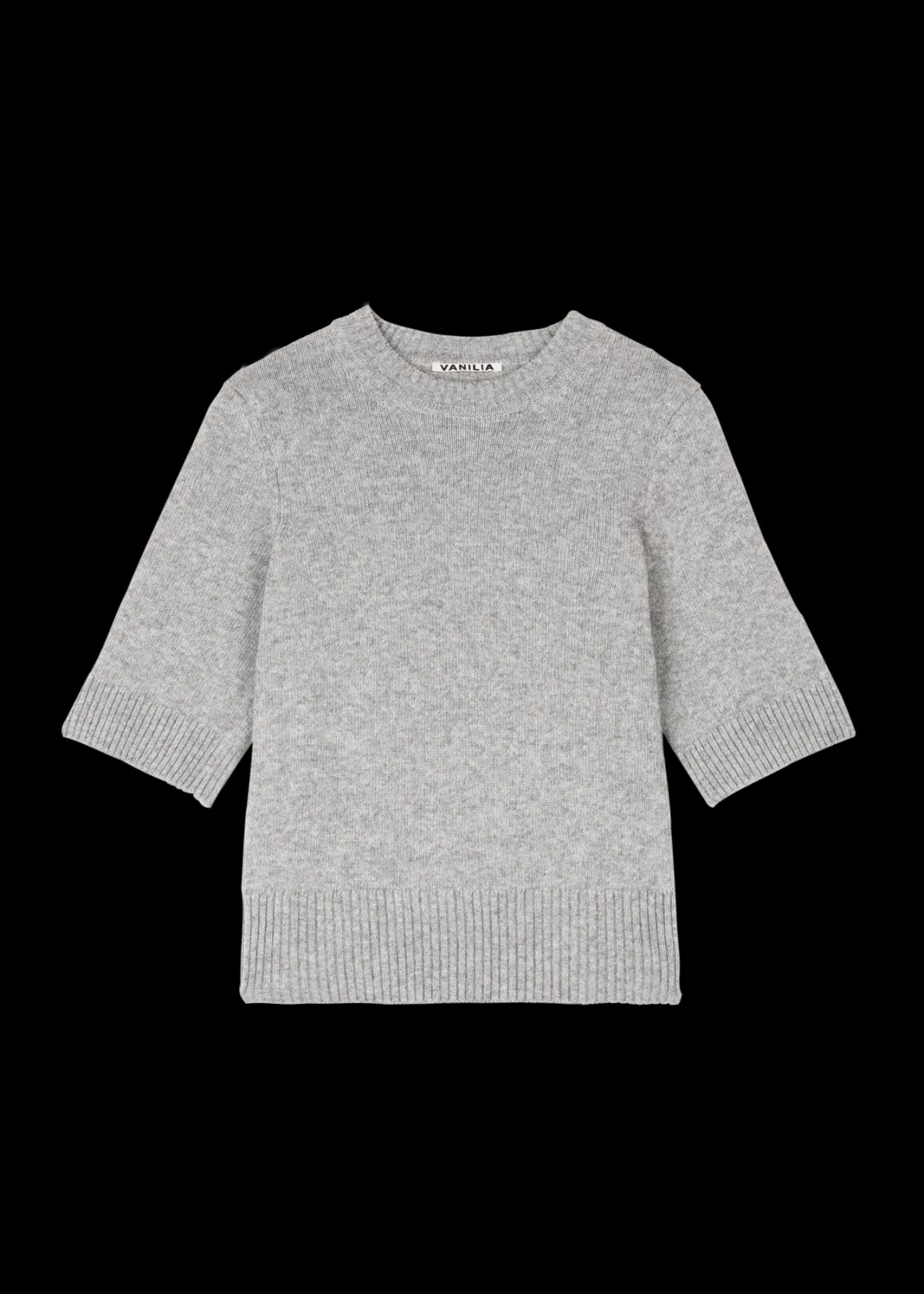 VANILIA Felpa in Maglia Fiori di Magnolia - Grigio Cenere Morbida con Girocollo, Prezzo Imbattibile