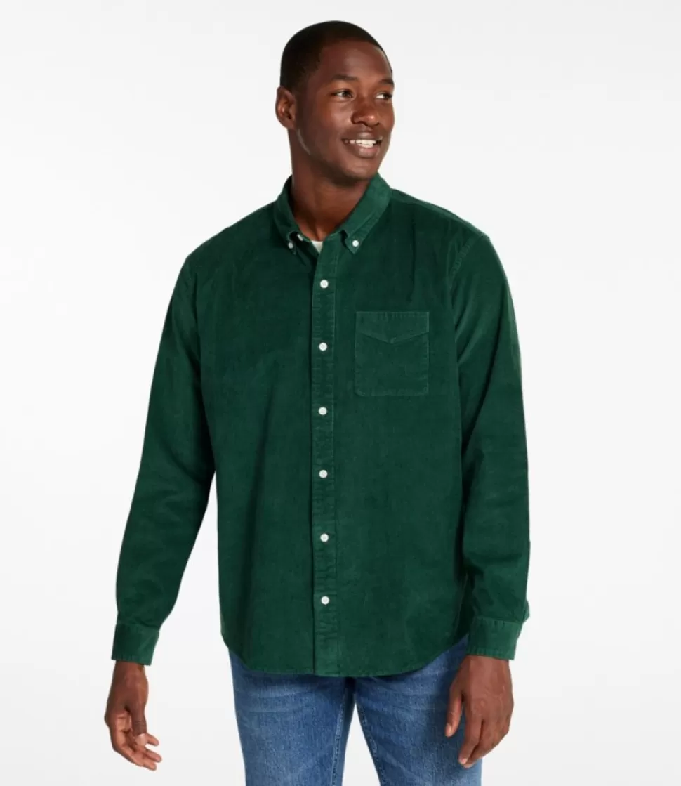 Camicia Uomo in Velluto Elasticizzato Morbido, Manica Lunga con Taglio Classico da Indossare Fuori dai Pantaloni - Ideale Casual Elegante per Tutto il Giorno