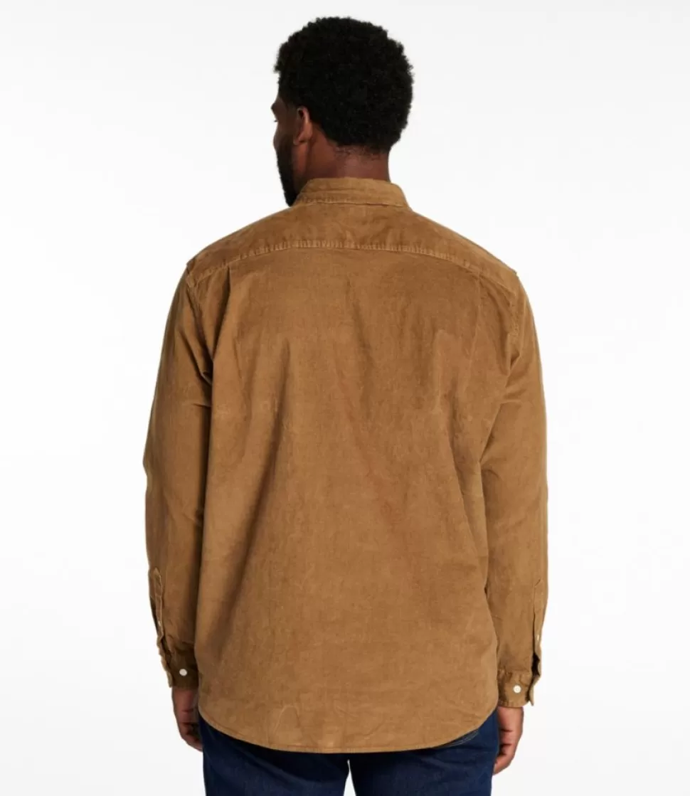 Camicia Uomo in Velluto Elasticizzato Morbido, Manica Lunga con Taglio Classico da Indossare Fuori dai Pantaloni - Ideale Casual Elegante per Tutto il Giorno