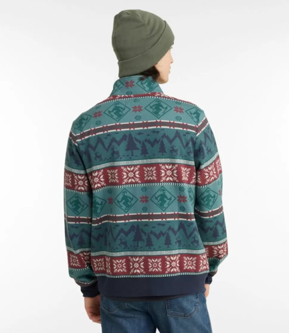 Felpa Uomo Vintage 1912 con Mezza Zip e Grafica Stampa Retrò