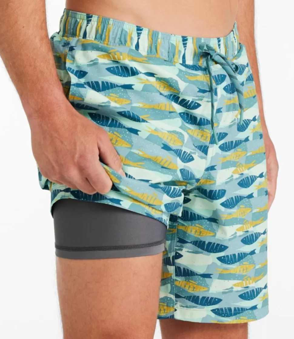 Pantaloncini da Nuoto Uomo Elasticizzati Stampa Tropicale, Modello Casual 8 Pollici - Ideali per Sport e Tempo Libero
