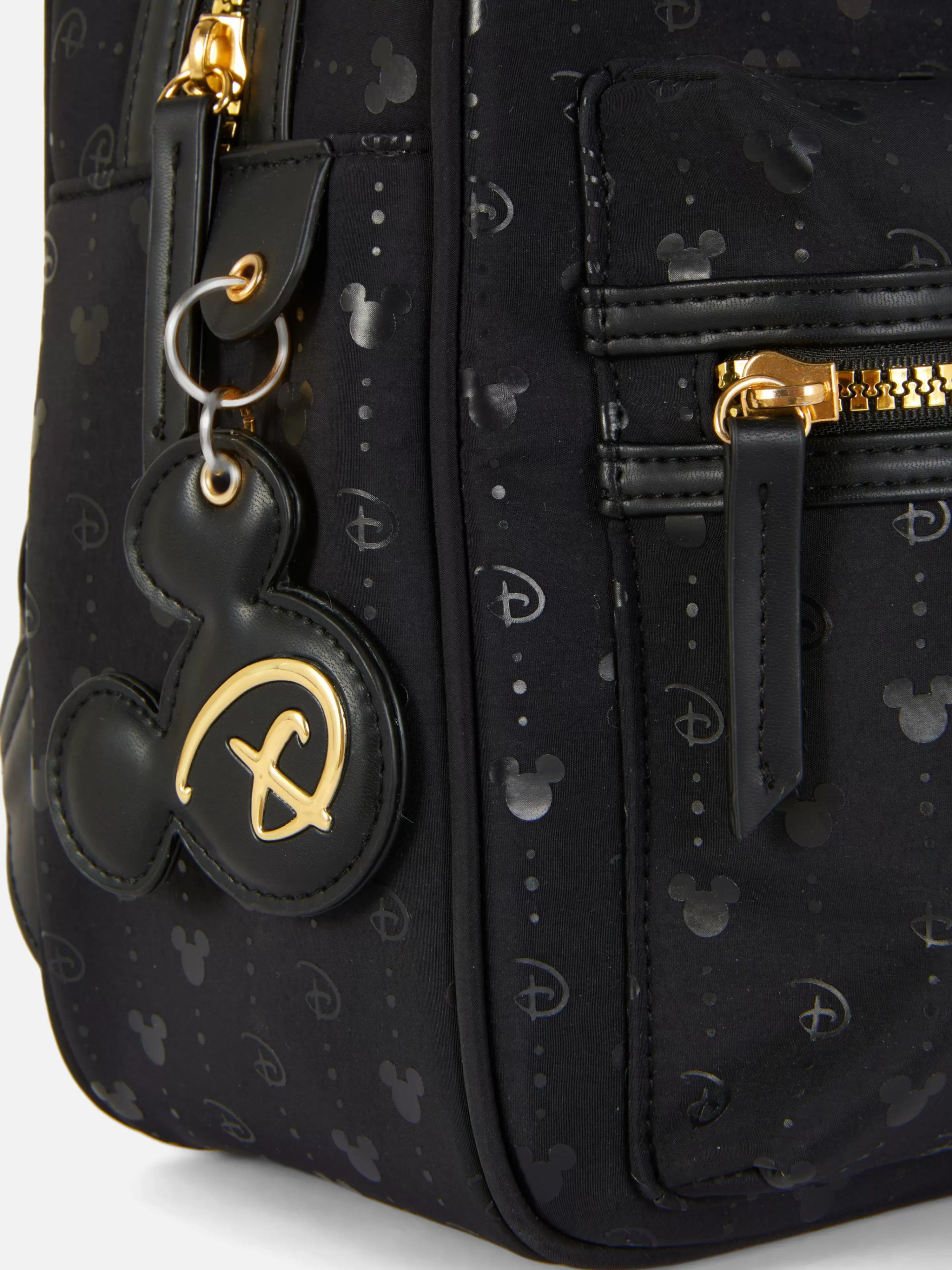 Zaino Primark Disney Topolino in stile vintage - Monogramma dorato su sfondo nero