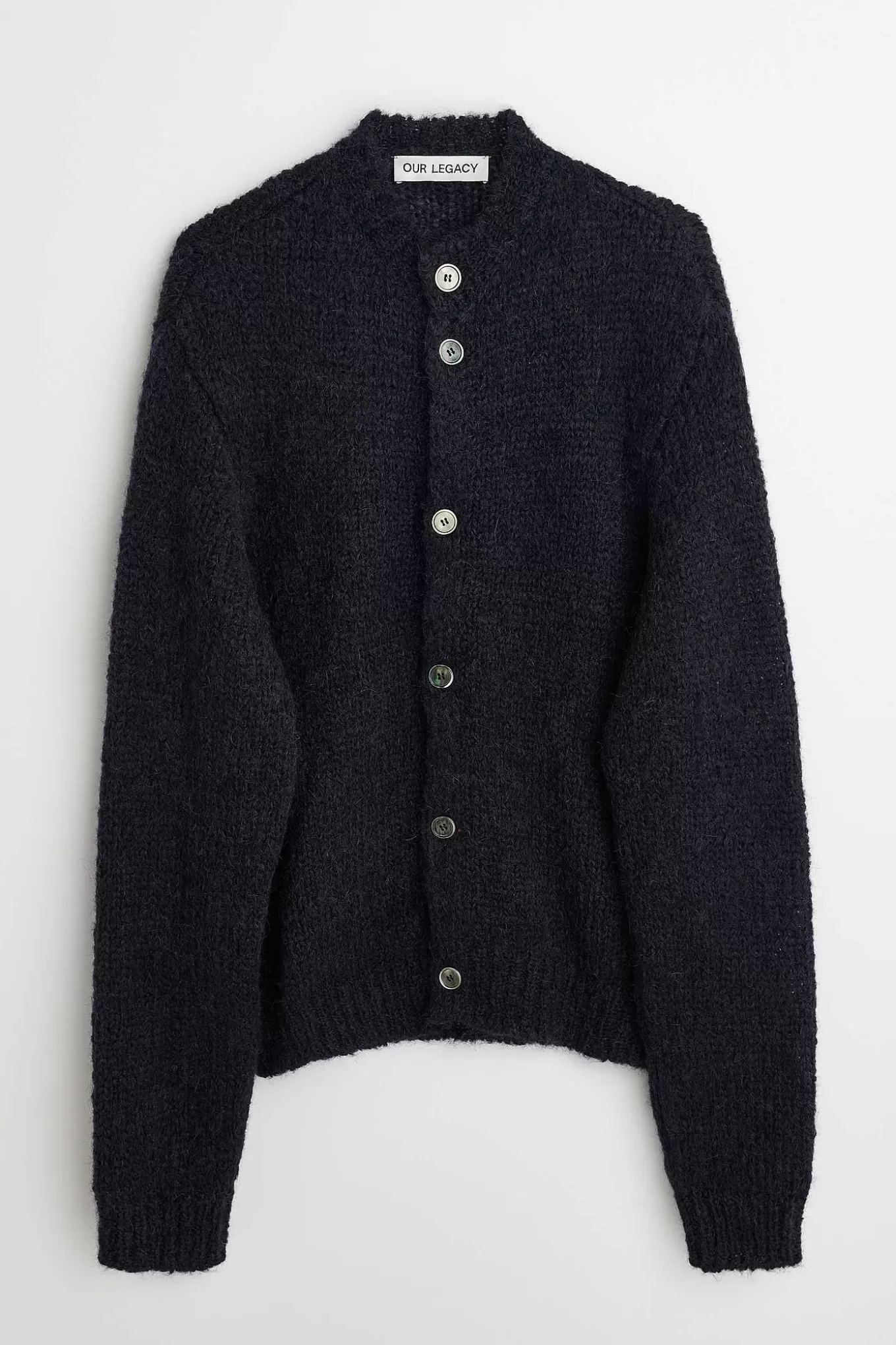 Comodo Cardigan Our Legacy in Tinta Navy - Lana Mohair Mista Alpaca per Uno Stile Casual Elegante