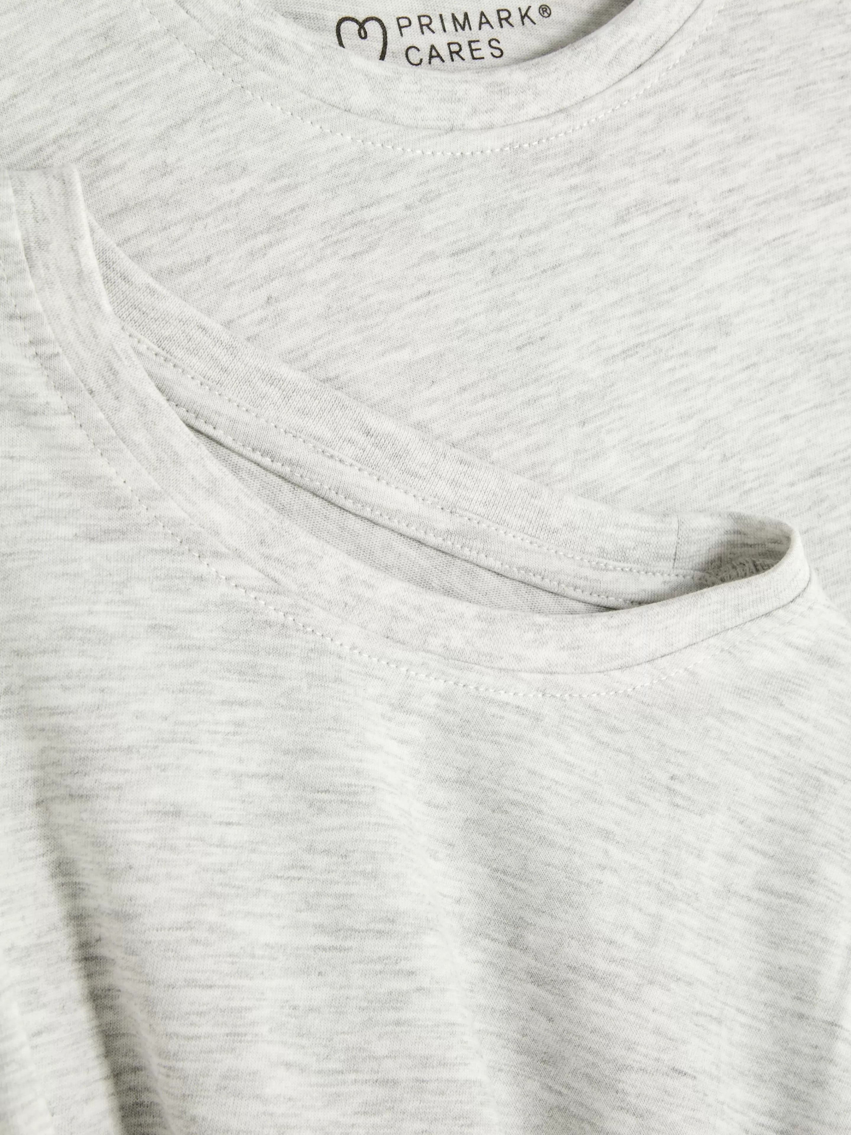 T-Shirt Basic Unisex Primark - Confezione da 2 pezzi in cotone morbido, tonalità grigio marmorizzato, maniche corte per look casual quotidiano