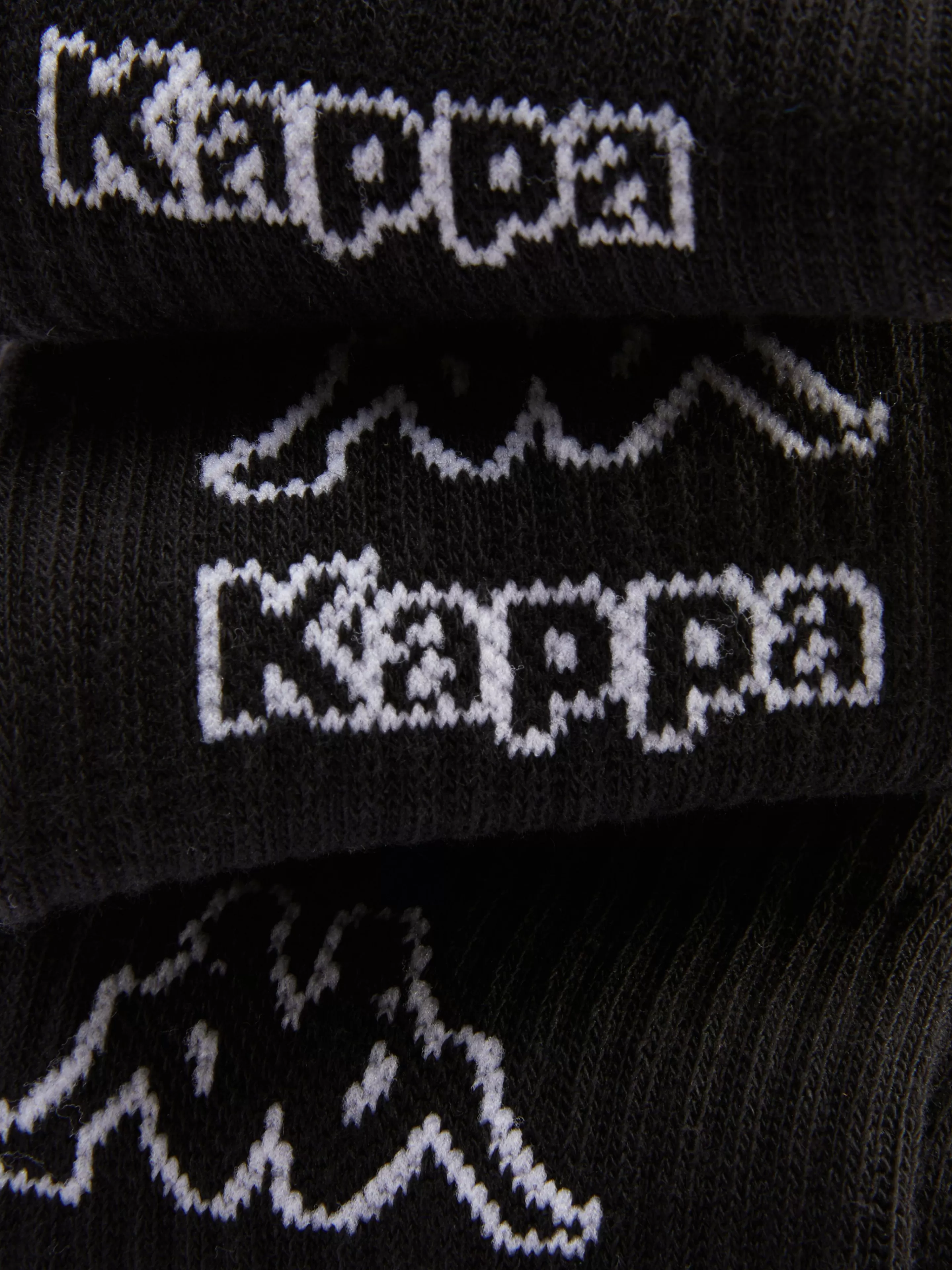 Primark - Calzini Sportivi Kappa Unisex, 3 Paia in Nero con Logo, Confezione per Allenamento