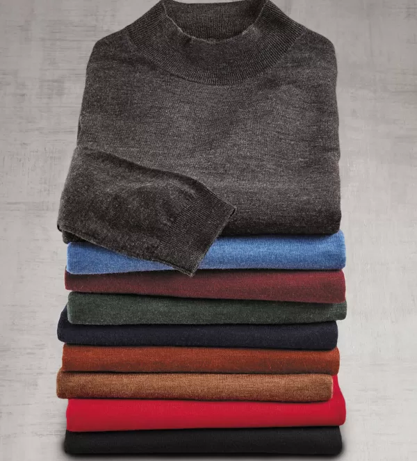 James Patrick Maglione Invernale in Puro Merino - Collo Alto Morbido per Look Casual Chic