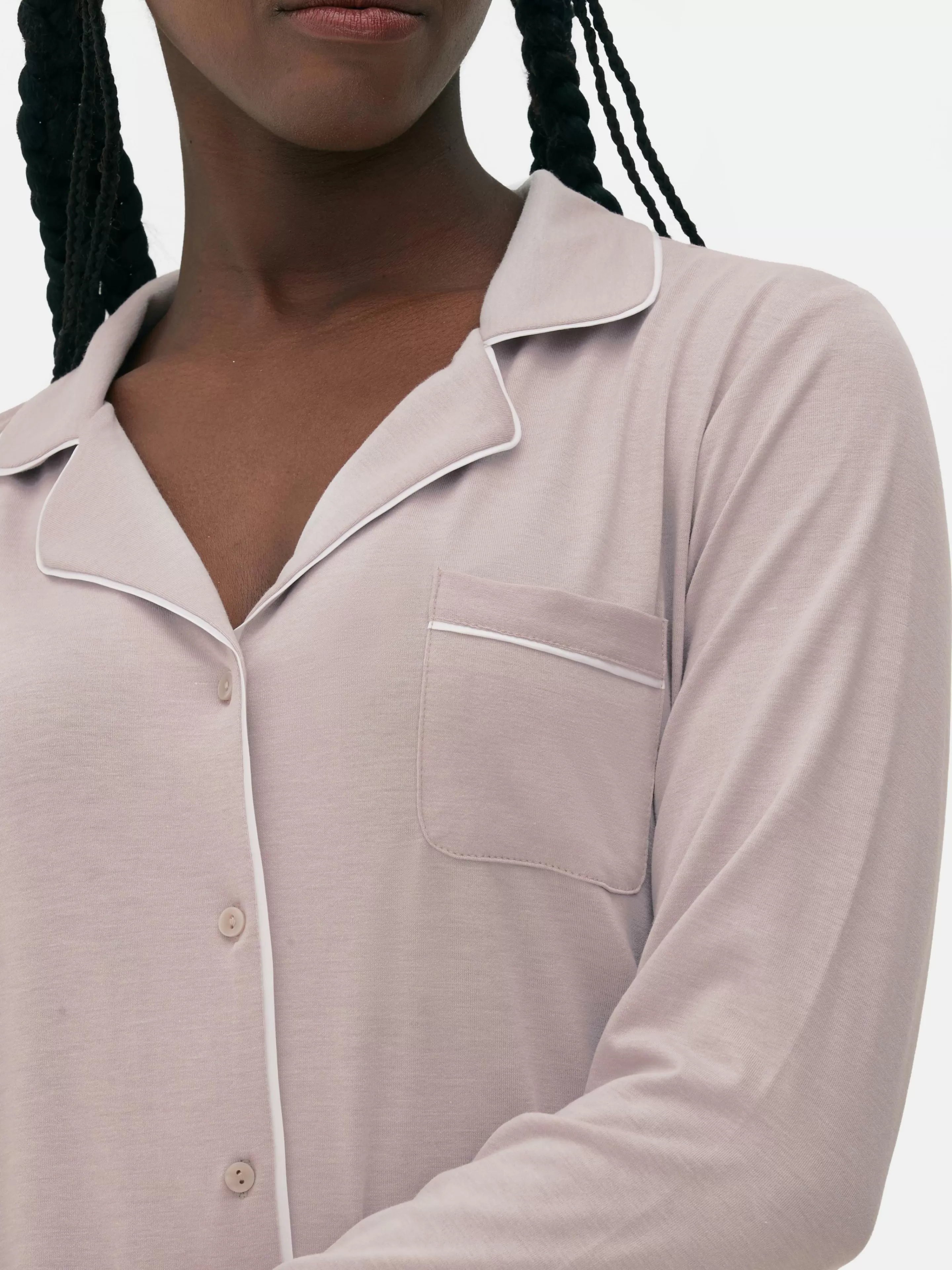 Pigiama Comodo con Pantaloni Morbidi - Tinta Unita Lilla Chiaro, Primark Collection