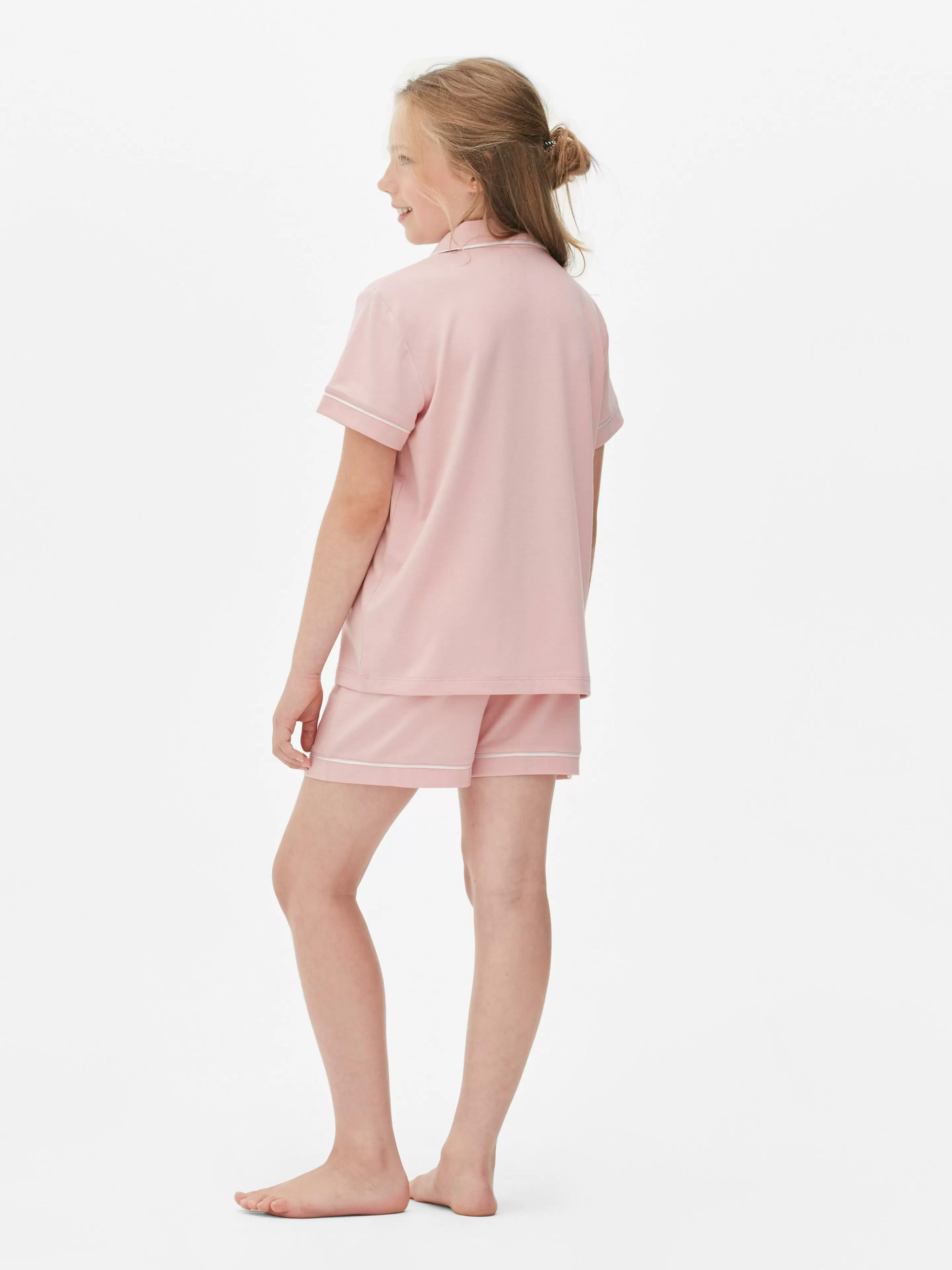 Pigiama Corto con Bottoni Primark - Confortevole Abbigliamento da Notte in Rosa Chiaro