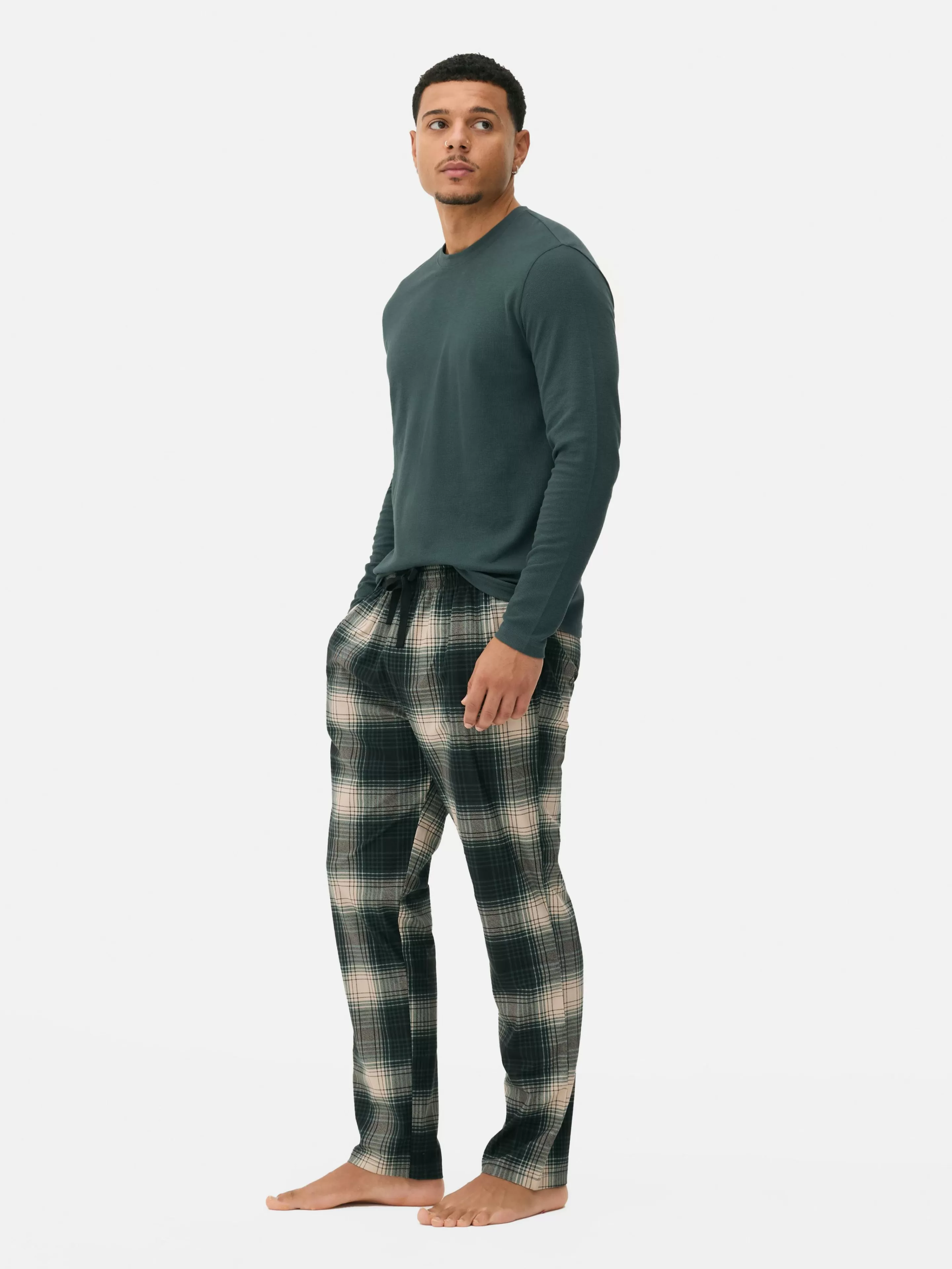 Primark Pigiami Lunghi Ultra Morbido Verde Foresta - Confortevole e Ideale per la Notte