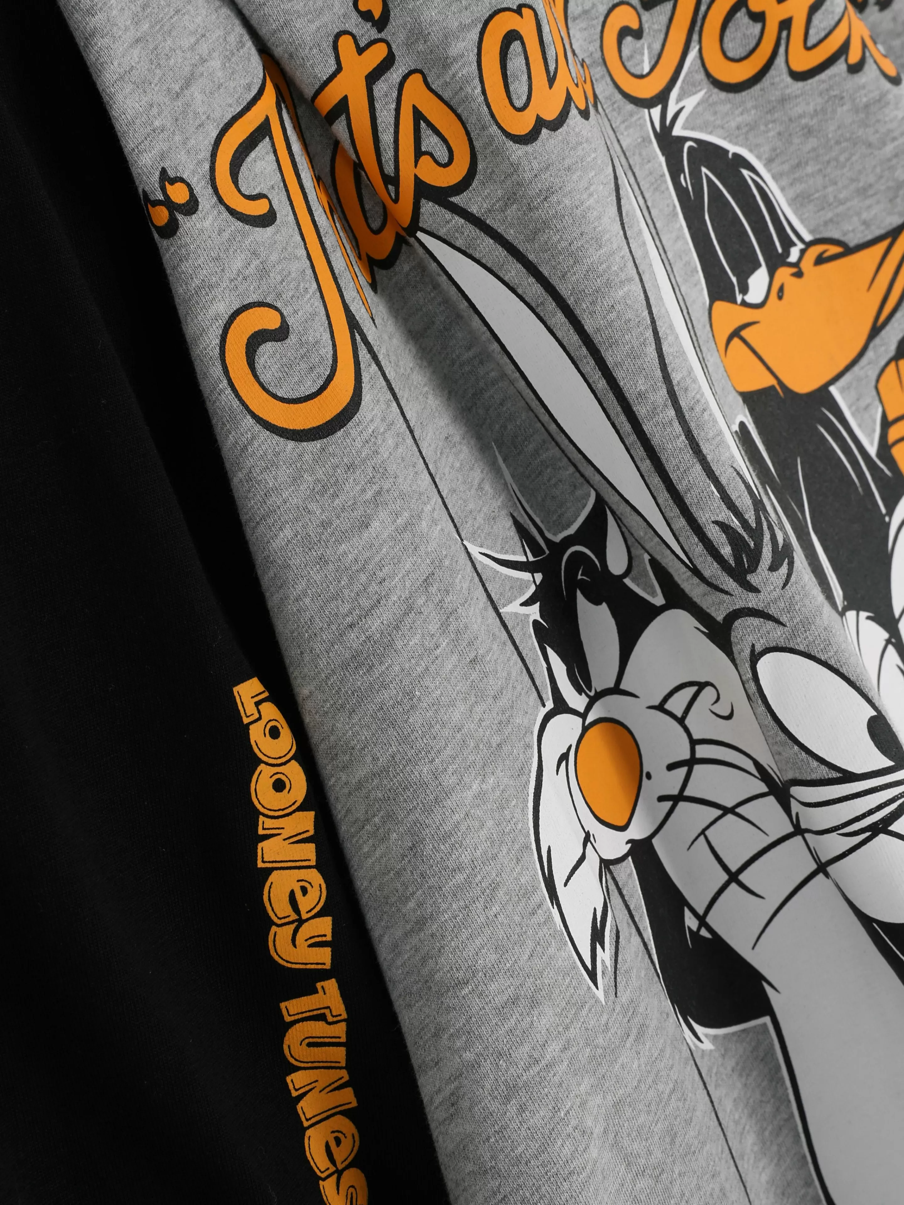 Pigiami Unisex Primark con Stampa Cartoni Looney Tunes - Nero Notte, Morbido Cotone per Dormire Comodo