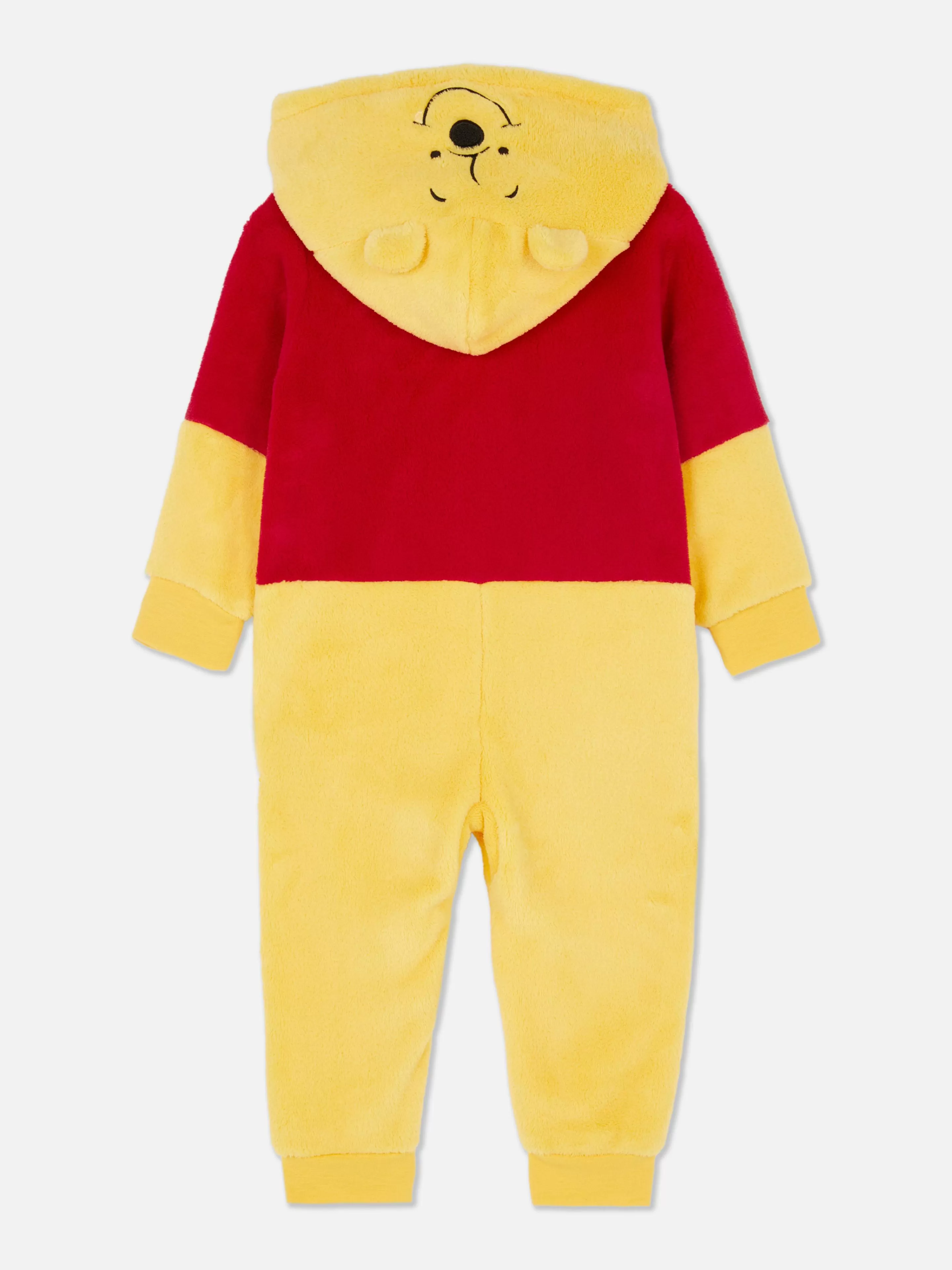 Pigiamino Neonato Disney Winnie The Pooh - Tuta Intera in Pile Morbido Color Senape, Con Cappuccio e Motivi a Nido D'Ape - Primark Baby Collection