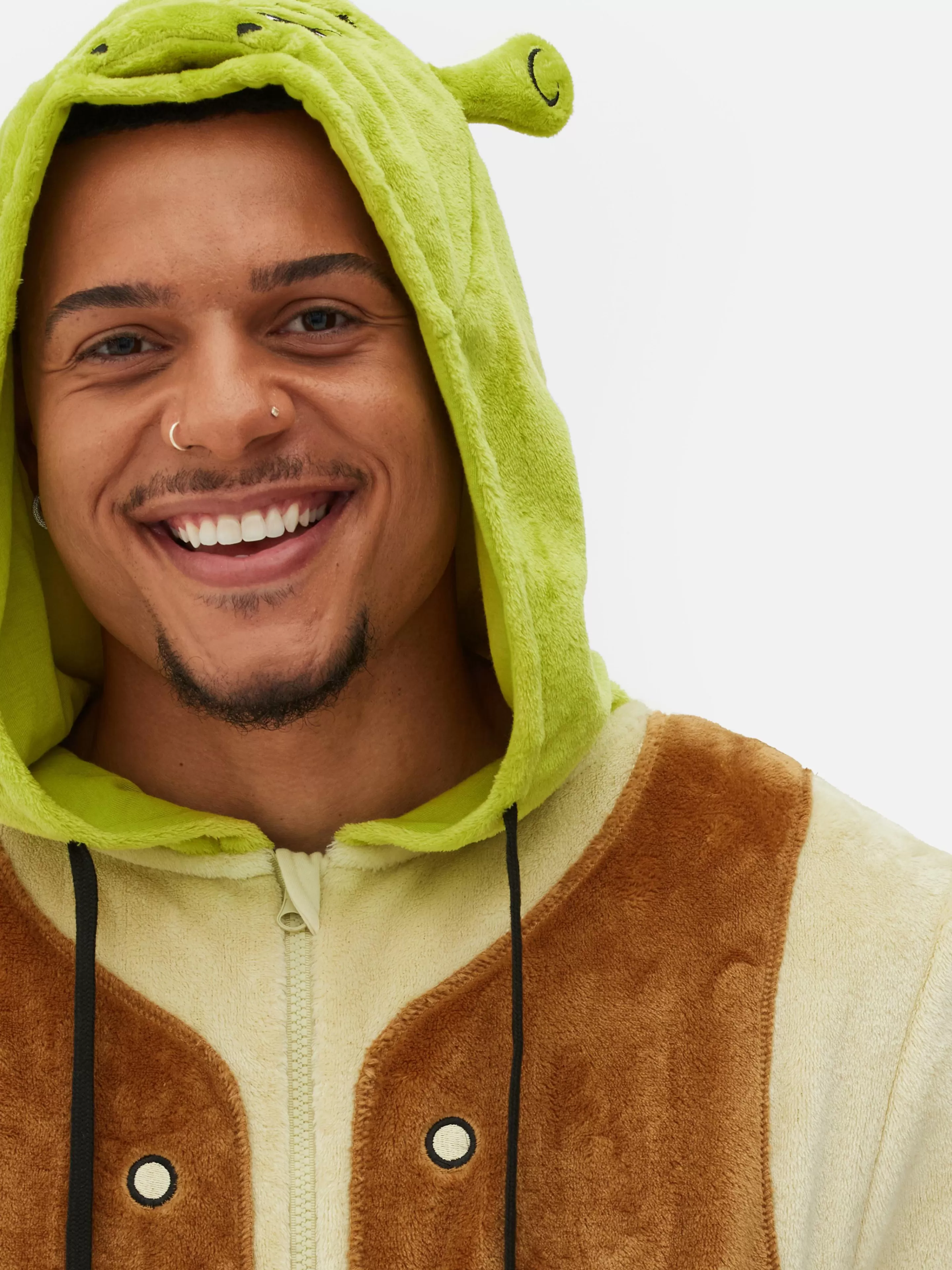 Pigiami Unisex Shrek Grigio Nuvola - Completo con Cappuccio Divertente, Morbido e Confortevole Primark