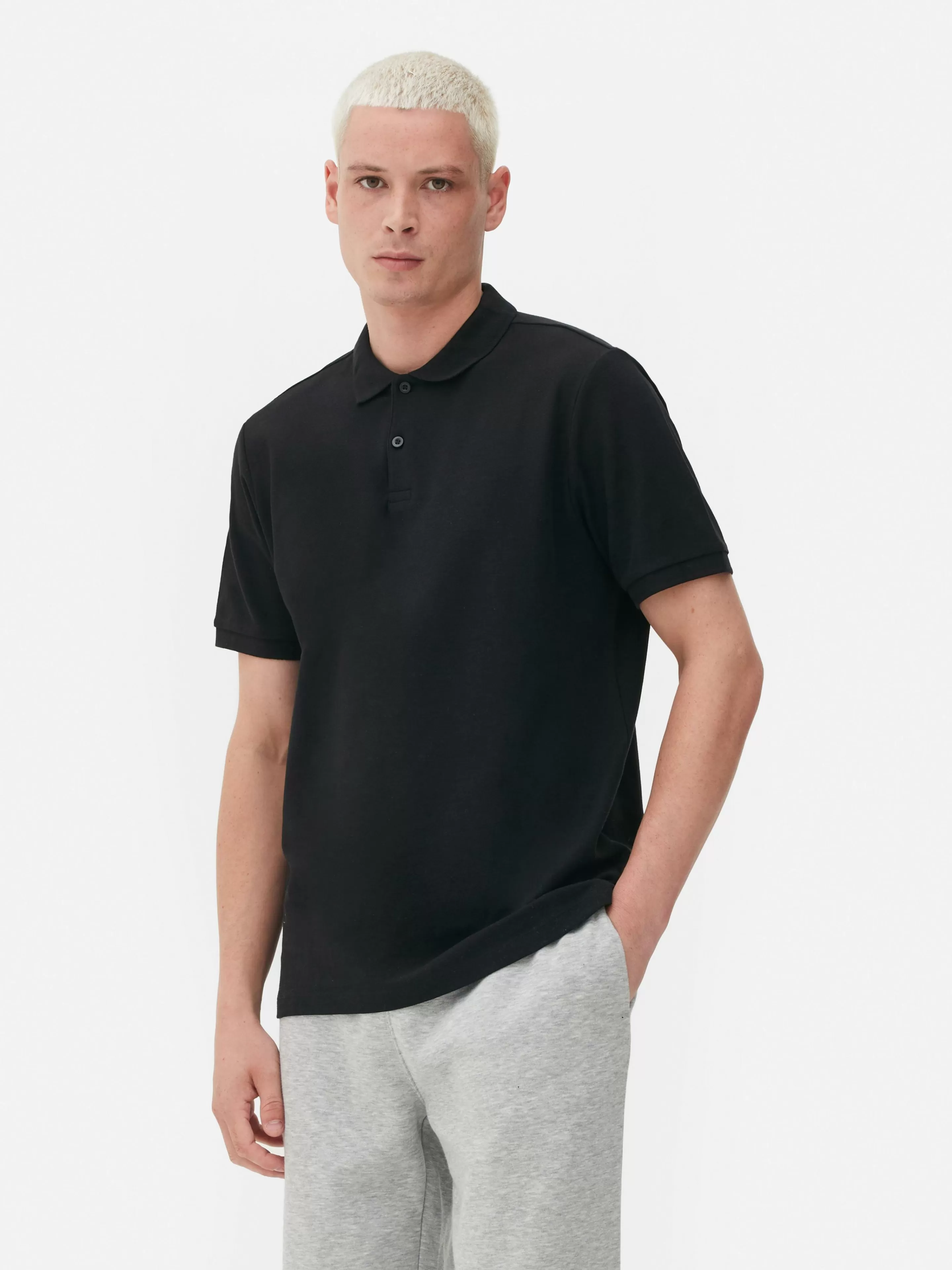 Primark Maglia Polo Classica in Piqué Nero - Moda Essenziale Uomo