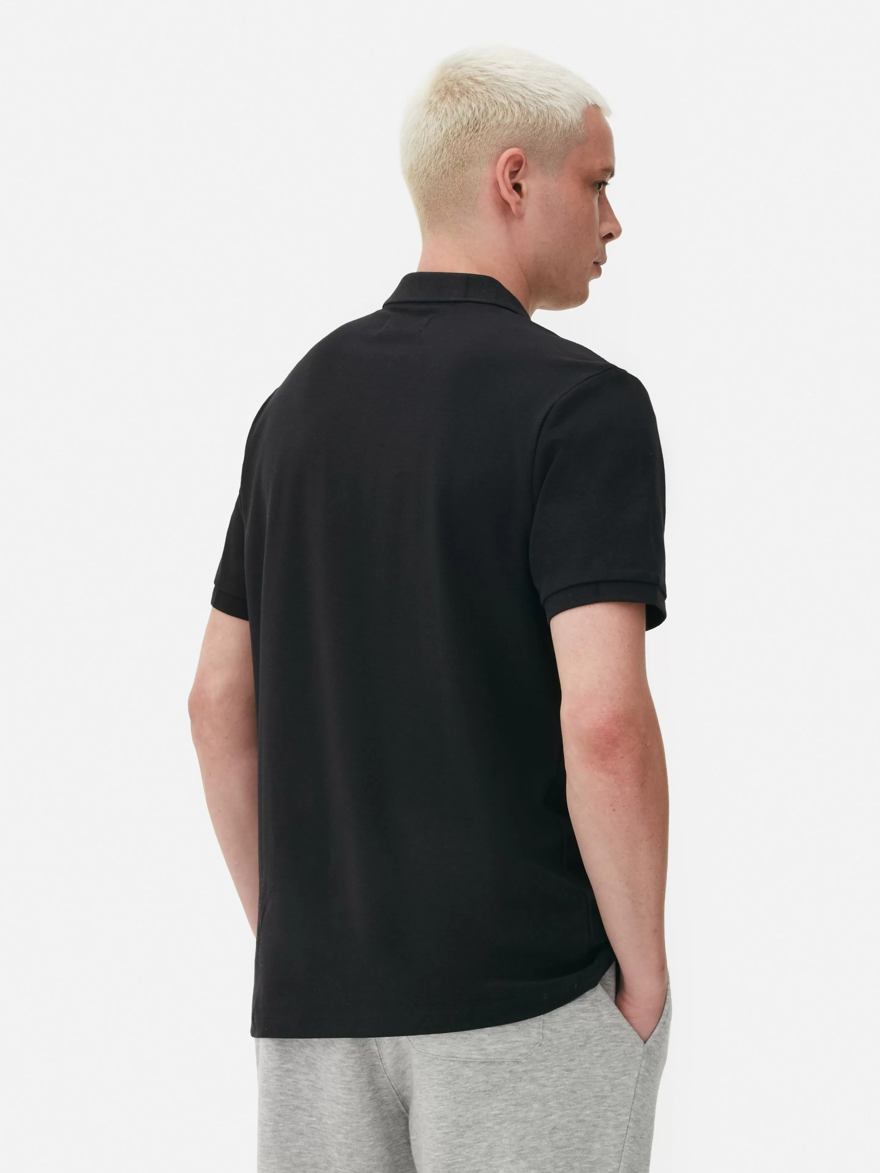 Primark Maglia Polo Classica in Piqué Nero - Moda Essenziale Uomo