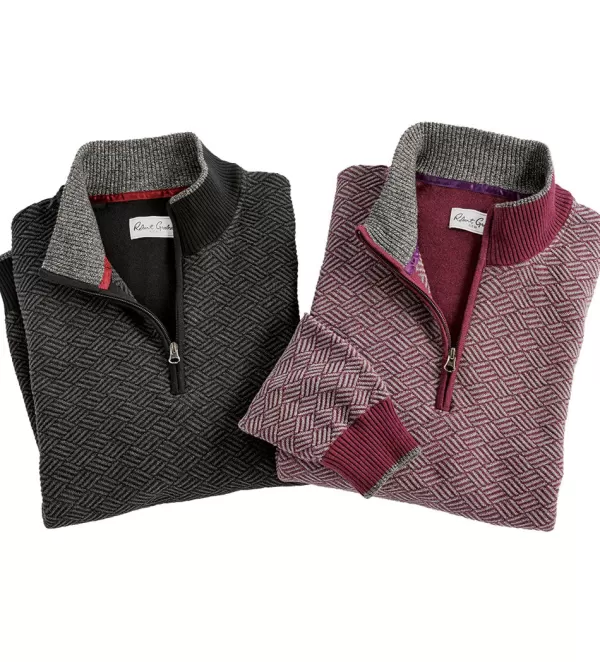 Robert Graham, Maglione Con Mezza Zip Lattace - Intimo Invernale Morbido per Stilizzazione a Strati