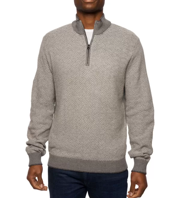 Robert Graham, Maglione Con Mezza Zip Lattace - Intimo Invernale Morbido per Stilizzazione a Strati