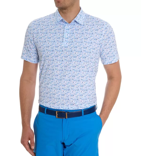 Polo Casual Robert Graham in Maglia Calder - Maglia a Manica Corta da Uomo per Stagioni Transizionali