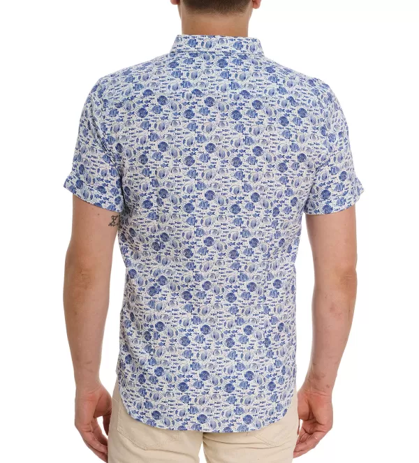 Camicia Sportiva Fenwick Mezza Manica Robert Graham - Design Esclusivo in Tessuto Leggero, Stile Casual Elegante con Motivi Intrecciati, Perfetta per l'Estate - Abbigliamento Uomo Conforto Garantito