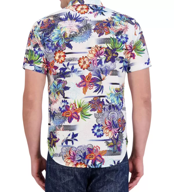 Camicia Estiva Robert Graham in Tessuto Traforato - Modello Sportivo con Design Unico per Look Casual Elegante