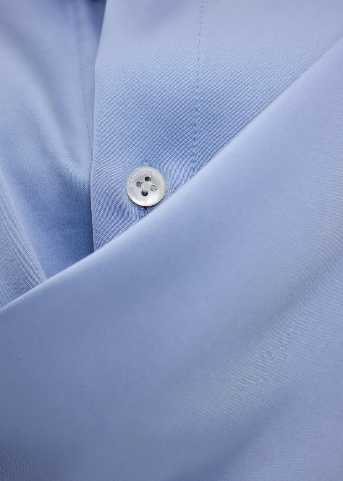 VANILIA Pantaloni comodi in raso viscosa elastica - Tonalità blu airone in promozione