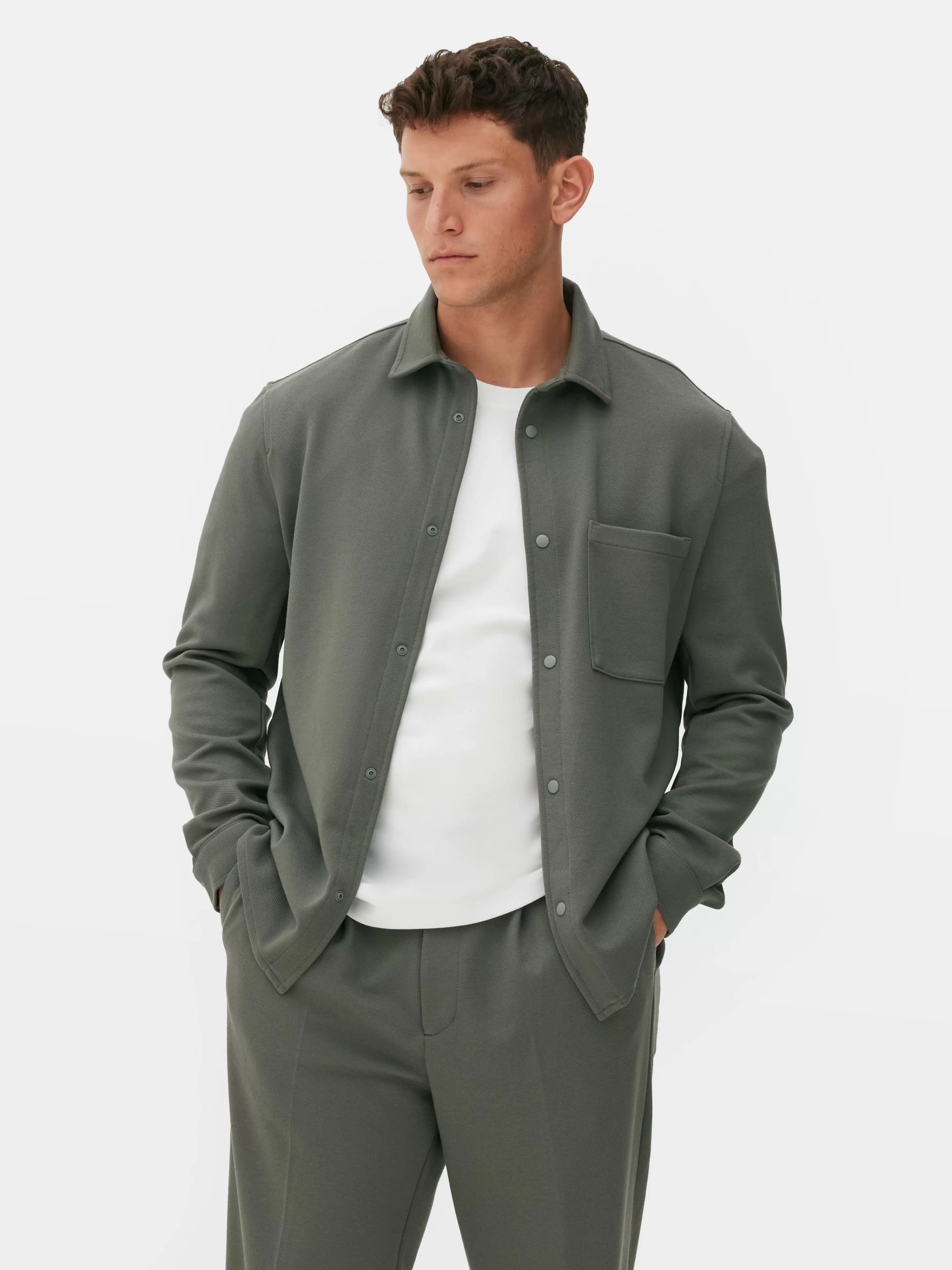 Primark - Camicia Oversize in Maglia Kem Color Sabbia, Stile Casual e Confortevole