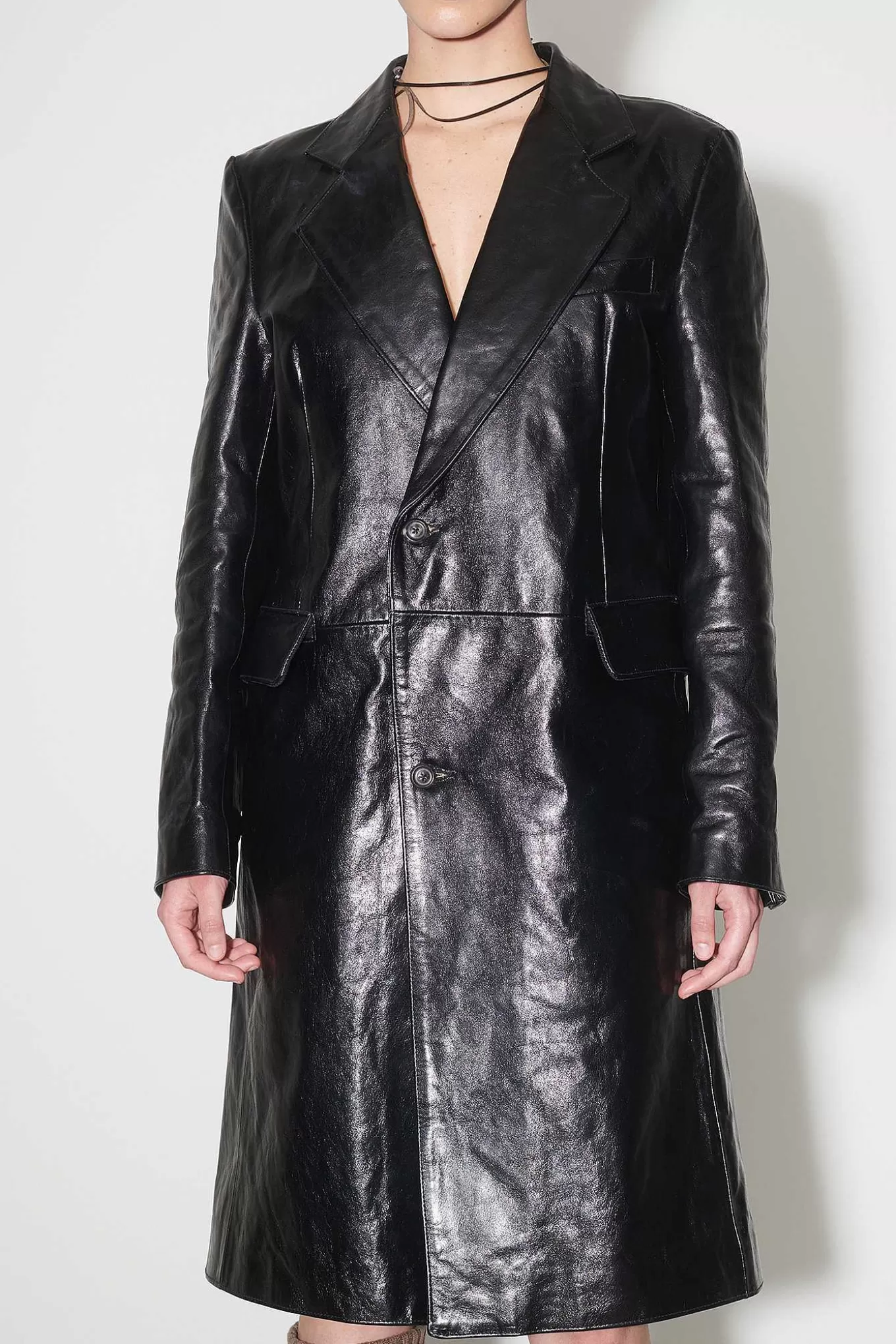 OUR LEGACY | Giacca in Pelle Stingray Artigianale - Nero Assoluto con Tintura Naturale