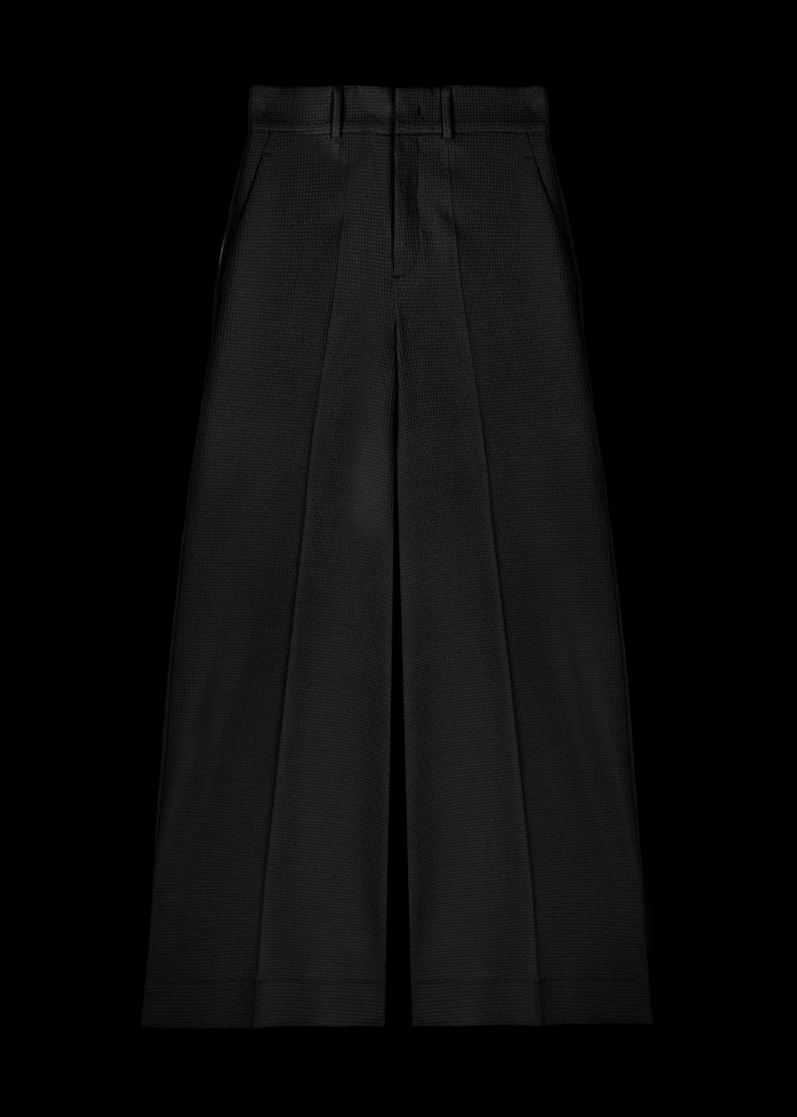 Vanilia Pantaloni Cargo Gaufré Modellato Su Misura - Ampio Svaso Elegante in Nero - Ultimi Pezzi Disponibili