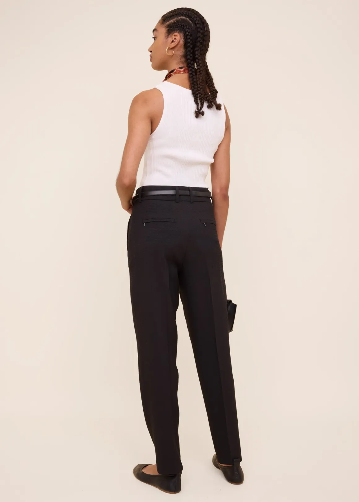 VANILIA Pantaloni waffle affusolati - Nero elegante in promozione