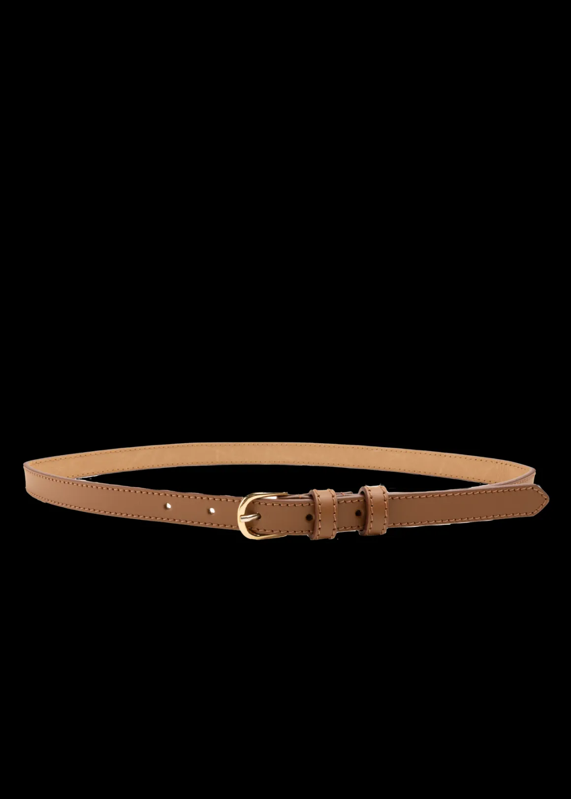 VANILIA - Cintura in pelle marrone caffè, design sottile per outfit casual e raffinati 

（：，+。