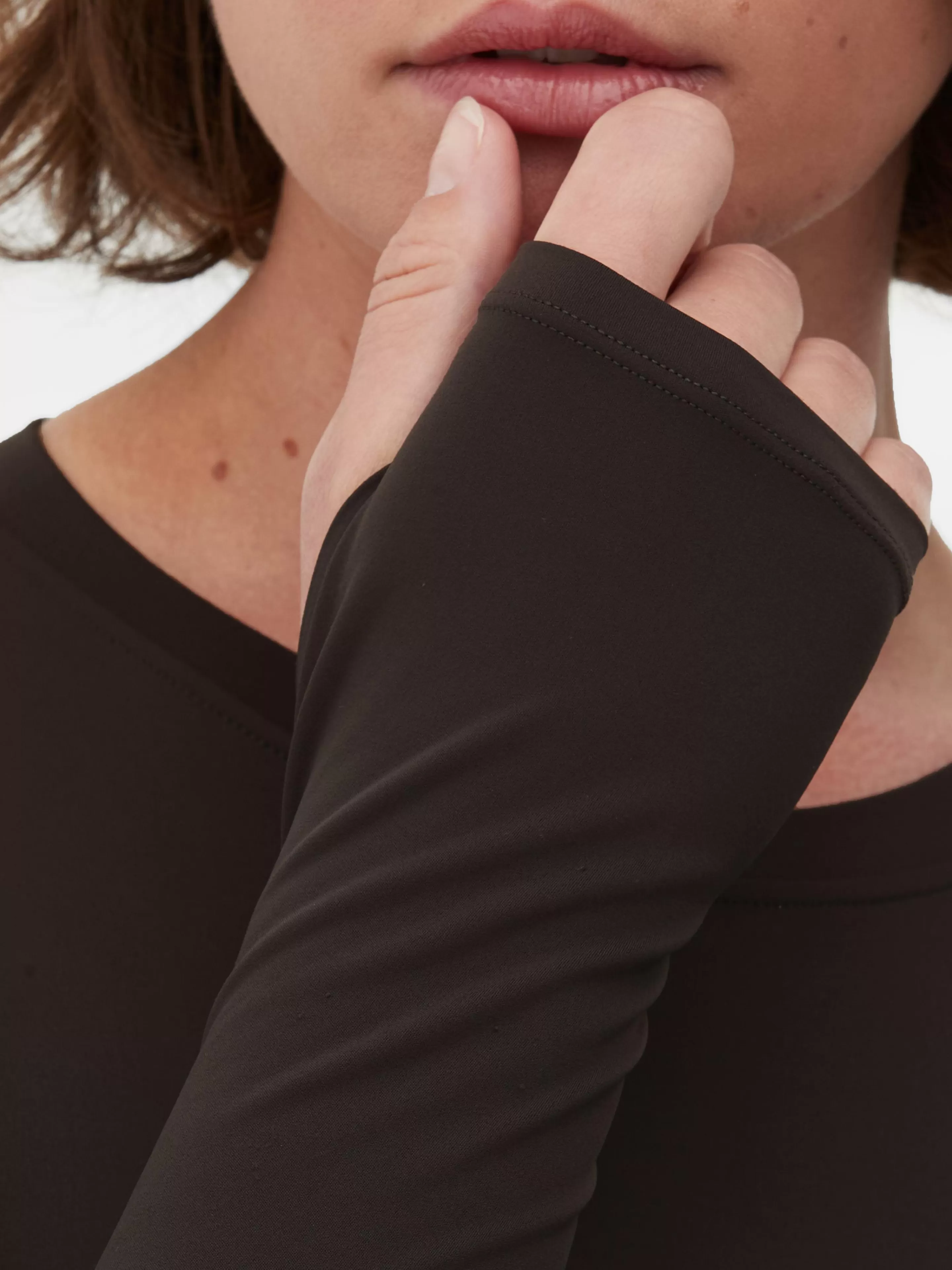 Top Sportivo Manica Lunga Morbido Primark - Collezione Rita Ora in Tonalità Cioccolato per Allenamenti Confortevoli