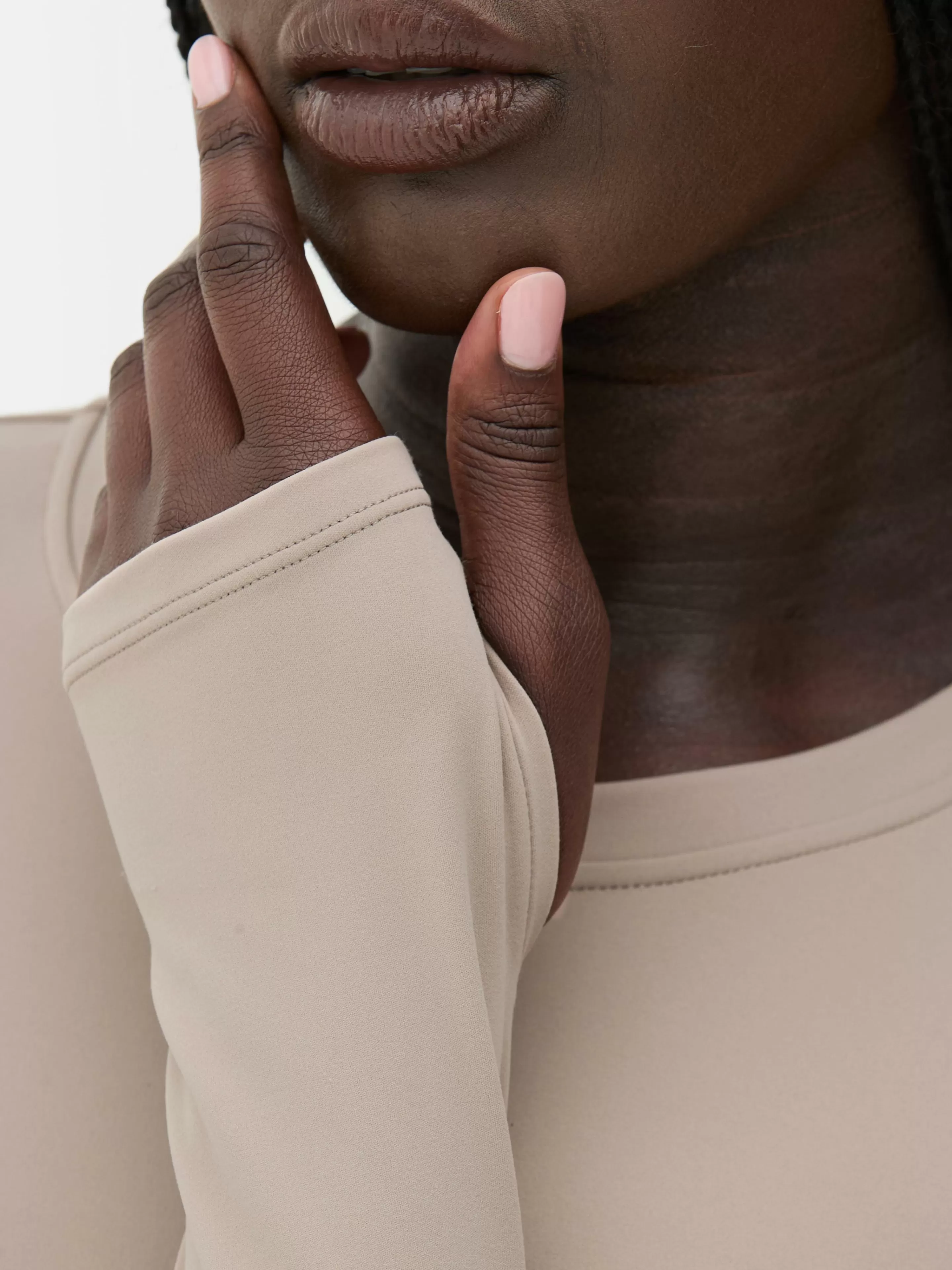 Top Sportivo Manica Lunga Primark x Rita Ora in Morbido Tessuto Marrone Chiaro - Ideale per Palestra e Allenamento Confortevole