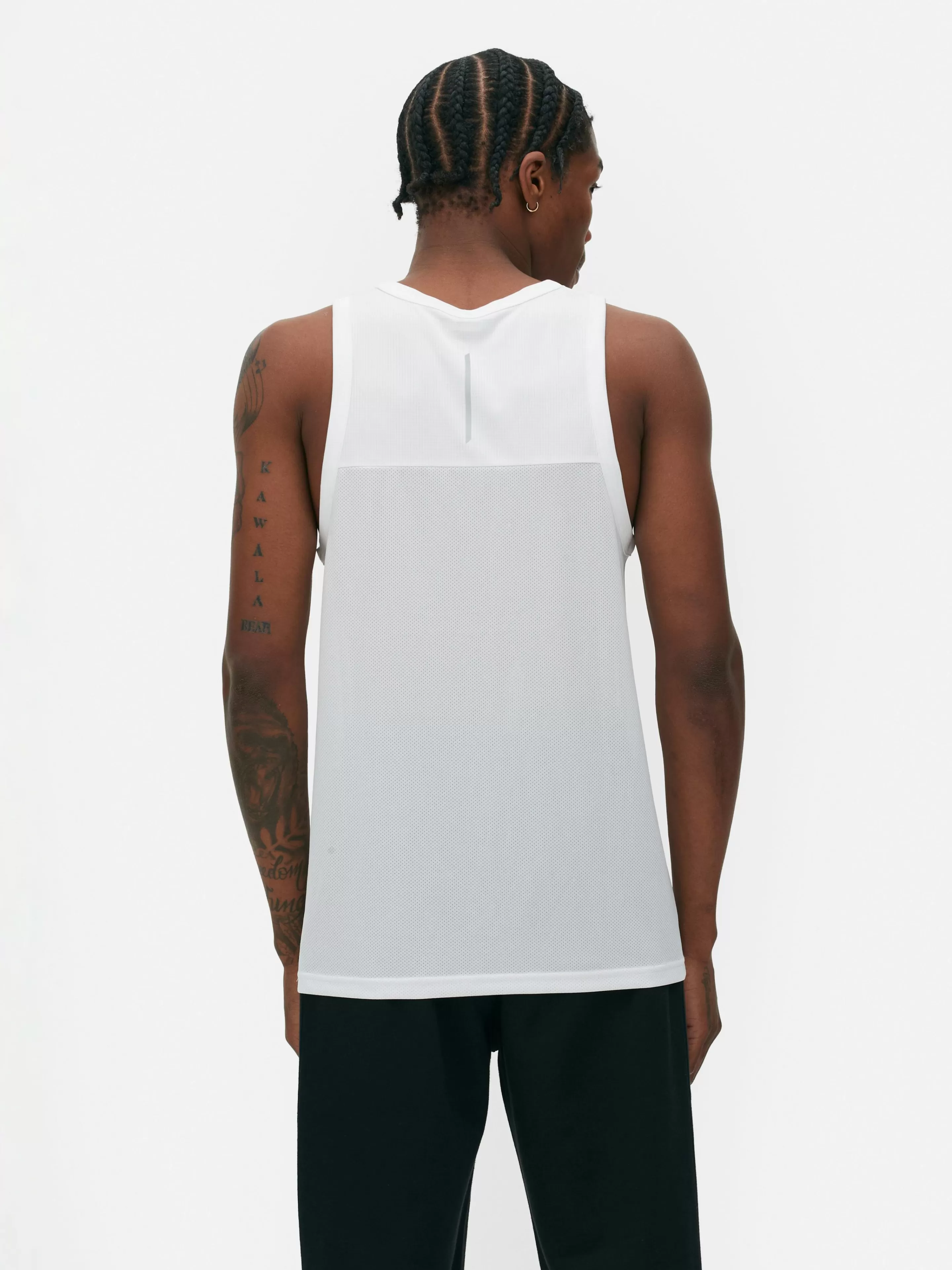 Primark Canotta Sportiva in Bianco - Top Senza Maniche con Scollo Tondo, Tessuto Traspirante per Palestra e Casual Daily Wear