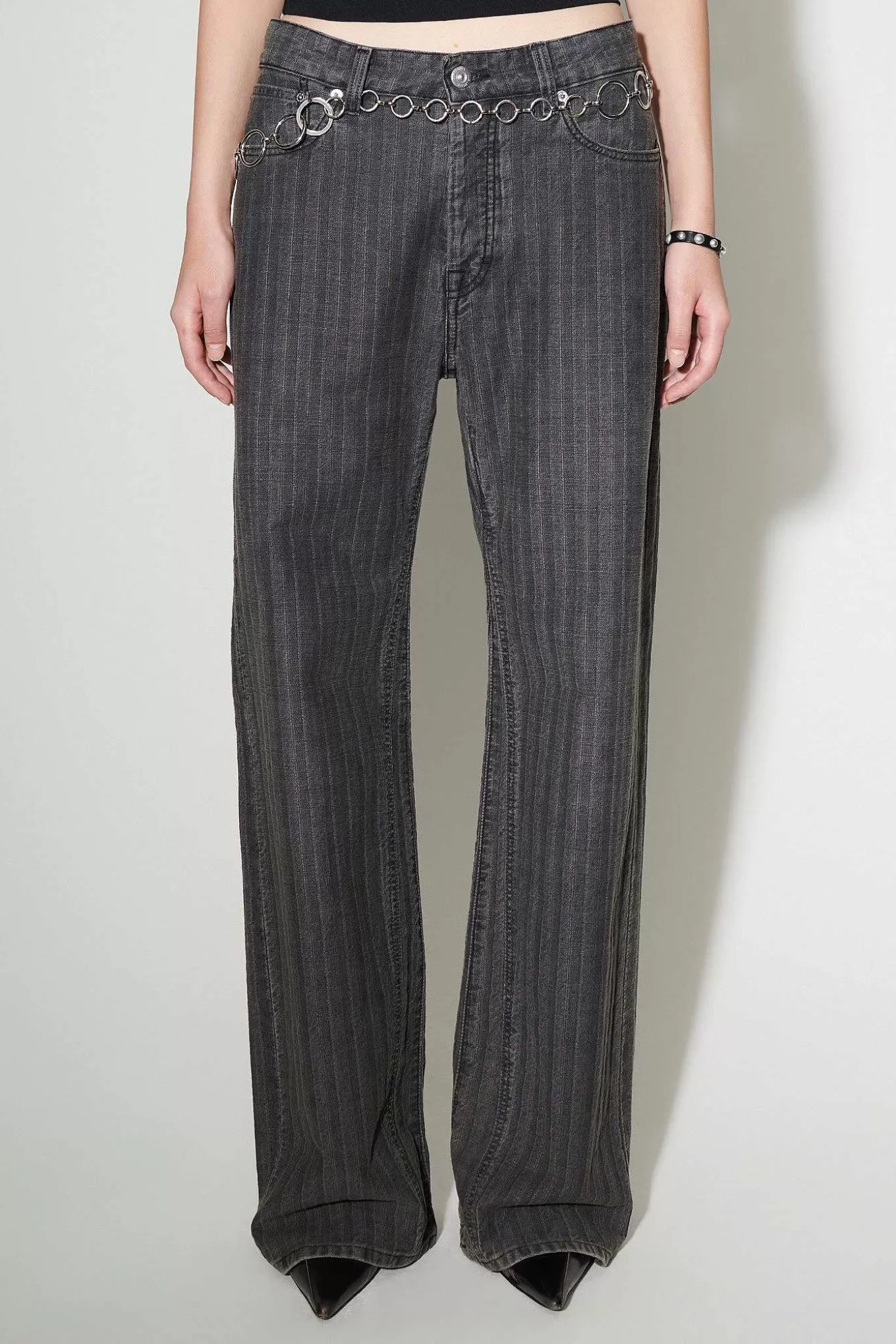 Jeans Our Legacy - Taglio Treble Grigio Lavato con Righe Torino Sartoriali