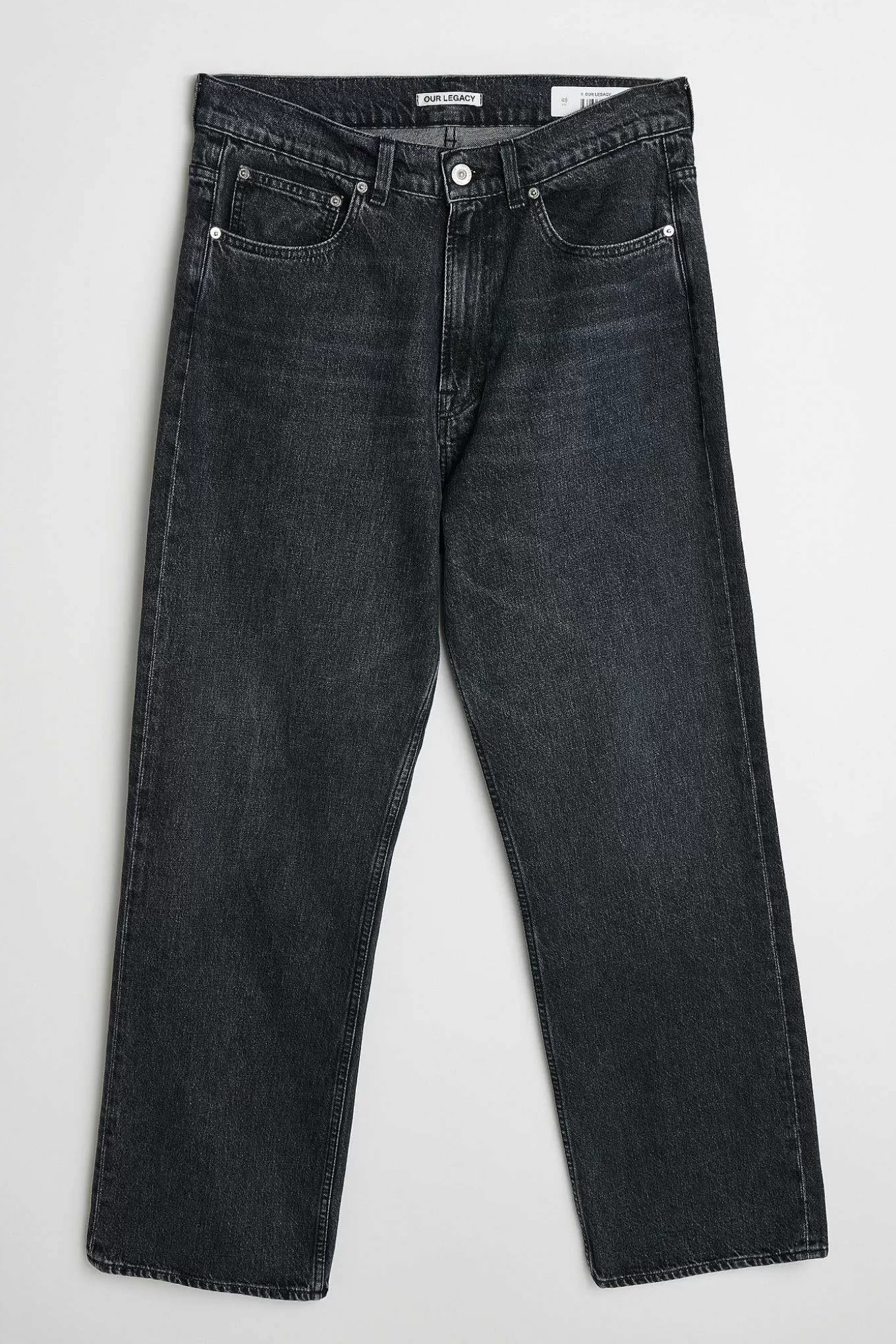 Denim Our Legacy - Modello Tredje Snittet con Lavaggio Supergrigio Effetto Usurato Premium 

（：