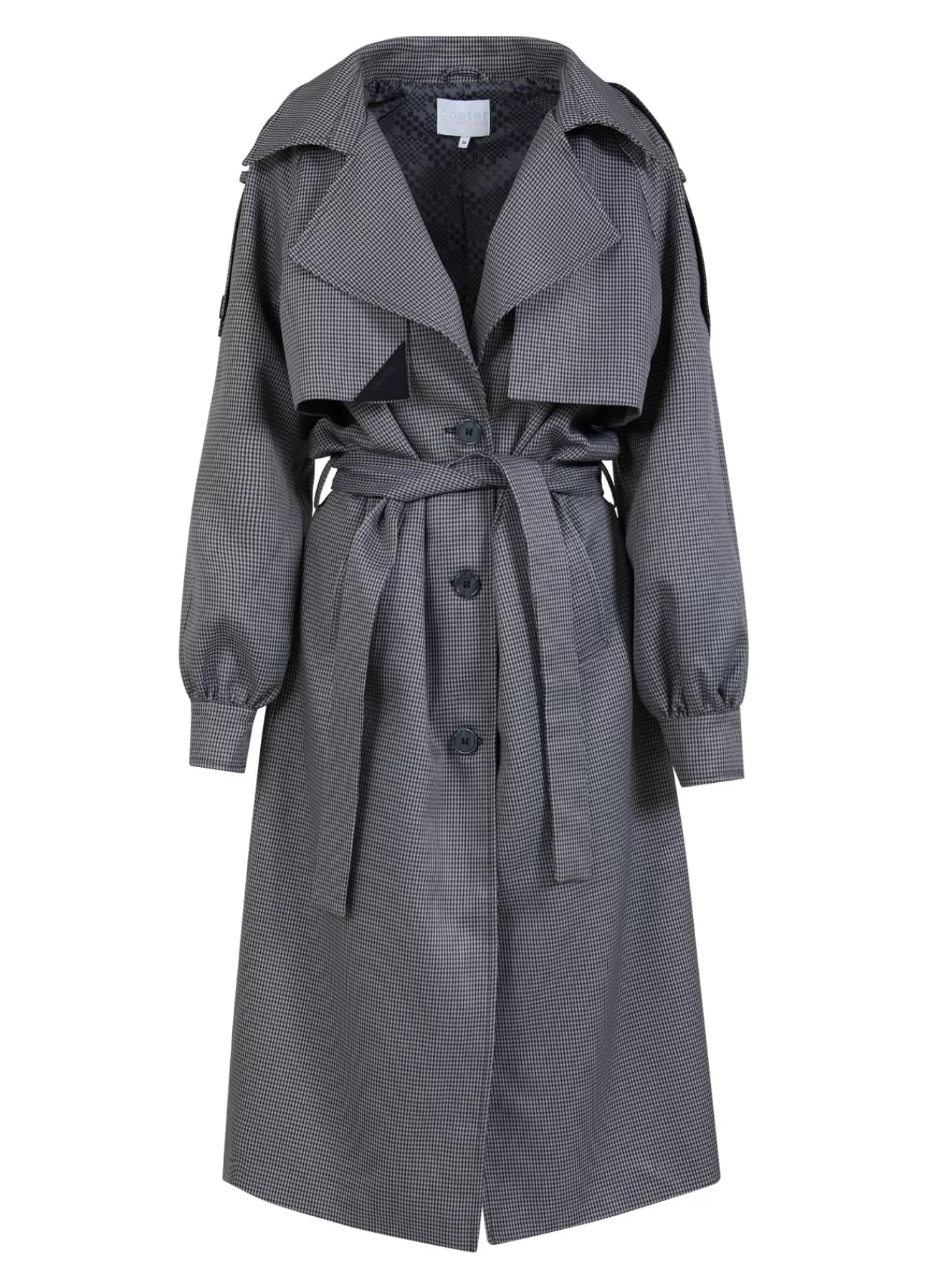 Dame Coster Copenhagen - Cappotto Trench Elegante con Cappuccio, Imbottito per Autunno-Inverno, Grigio Antracite