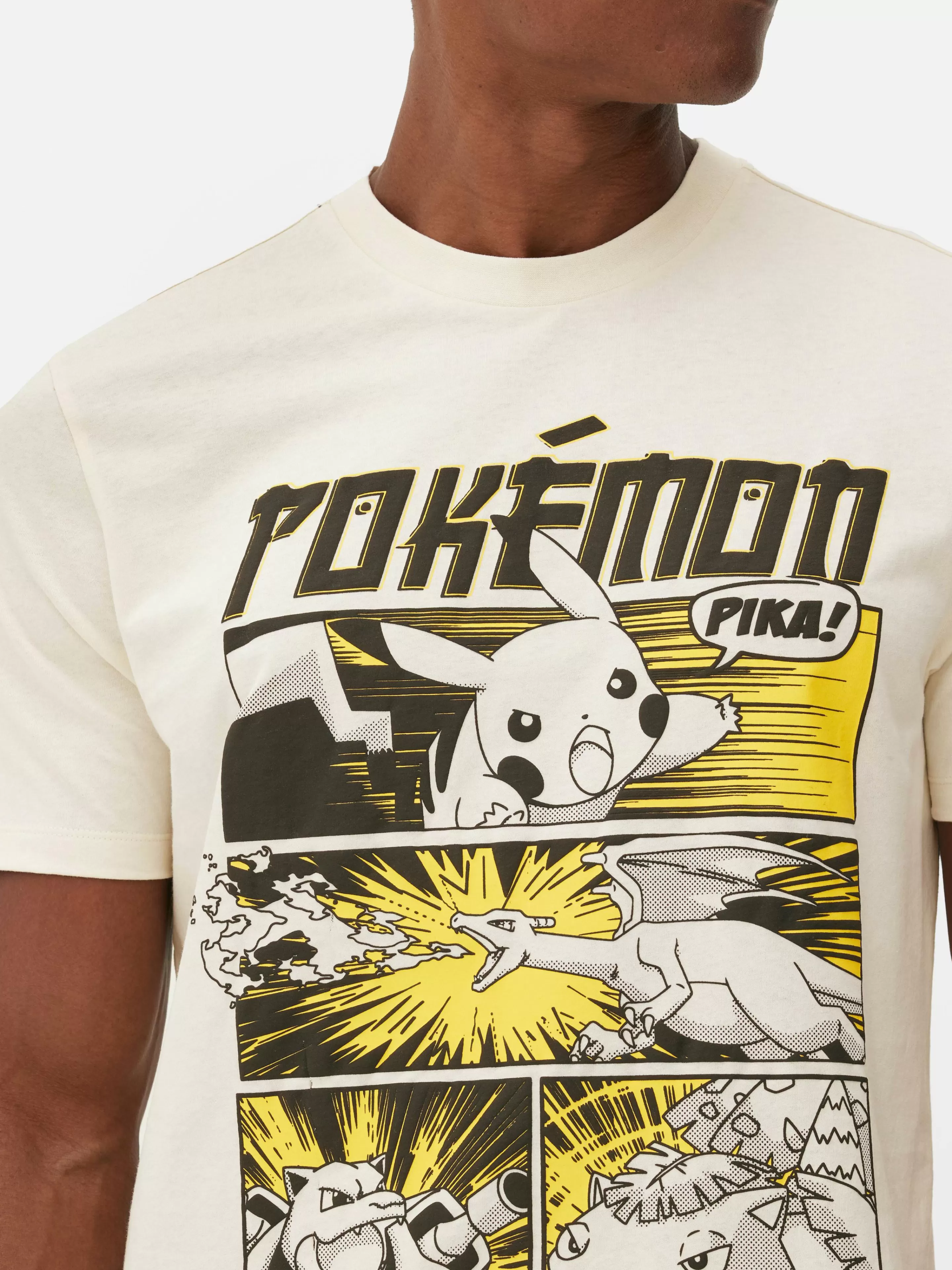 Maglietta Primark Fumetto Pokémon Pietra - Grafica Stilizzata per Look Casual e Divertente